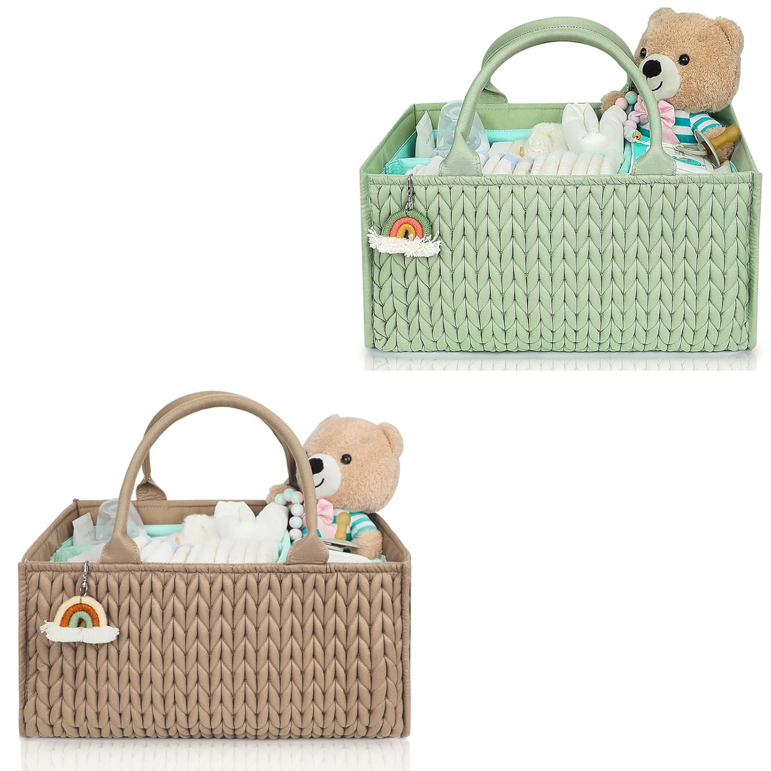 MOMINSIDE Baby Diaper Caddy Organizer with Dividers 1