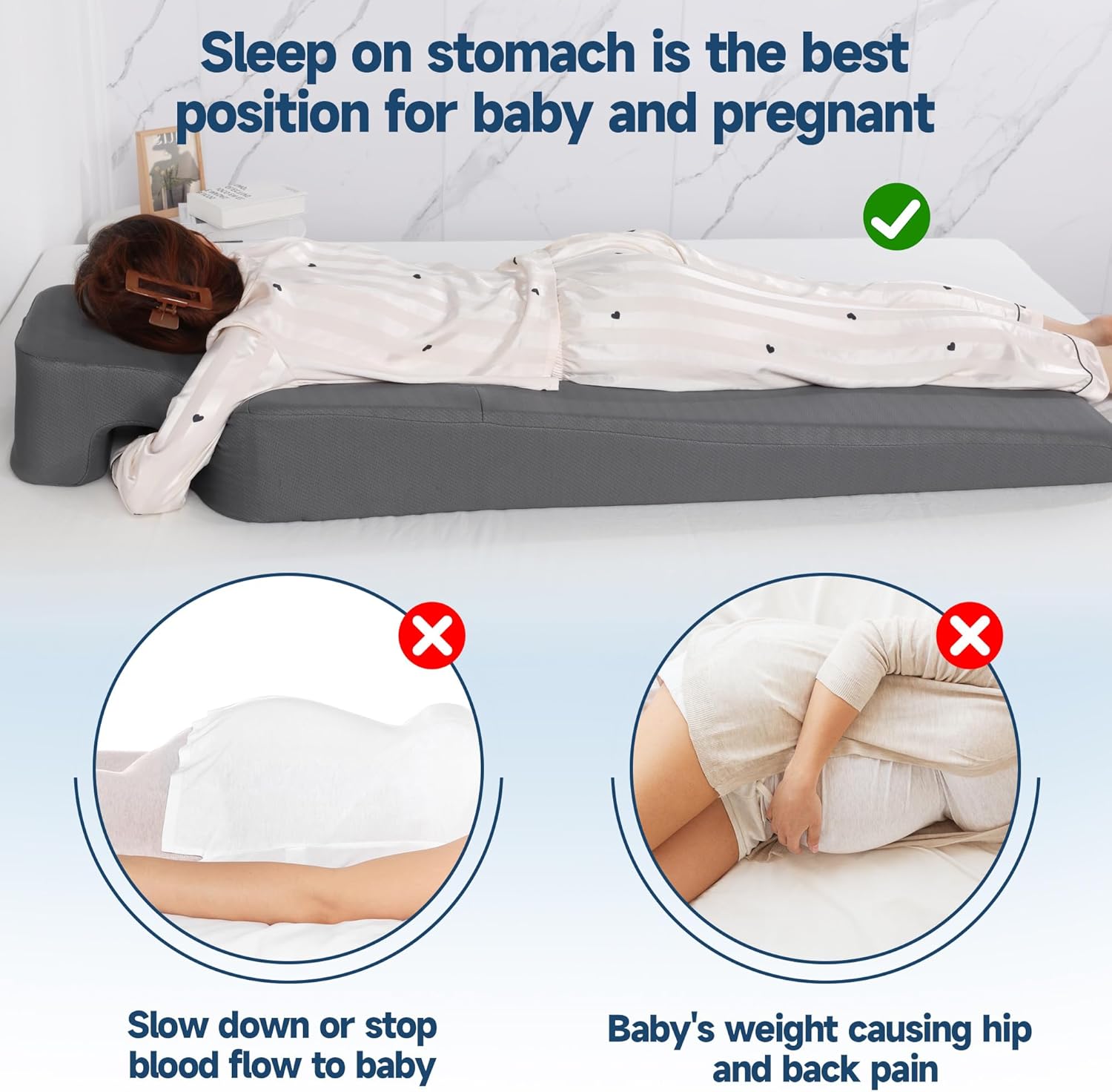 MABOZOO Pregnancy Pillow with Tummy Hole for Belly Sleepers