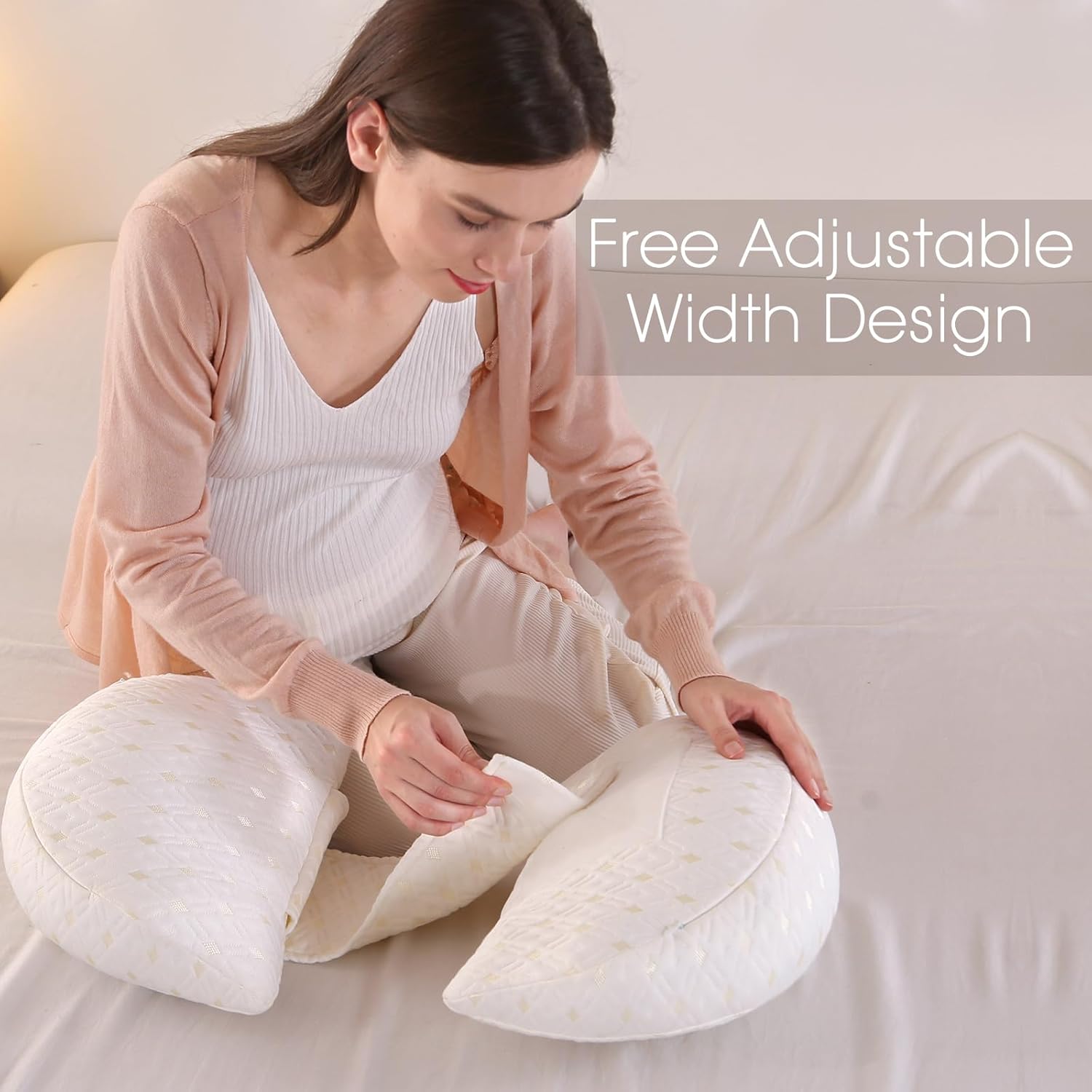 BATTOP Pregnancy Wedge Pillow with Cooling Cover
