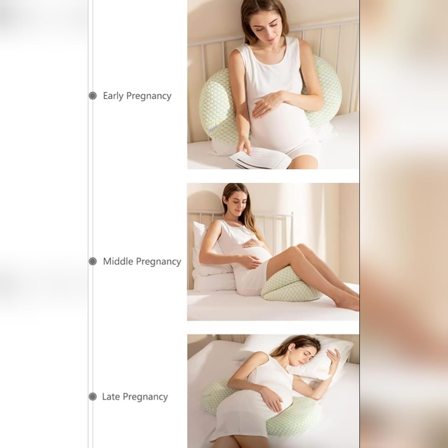 TemBe Maternity Pillow for Belly and Back Support
