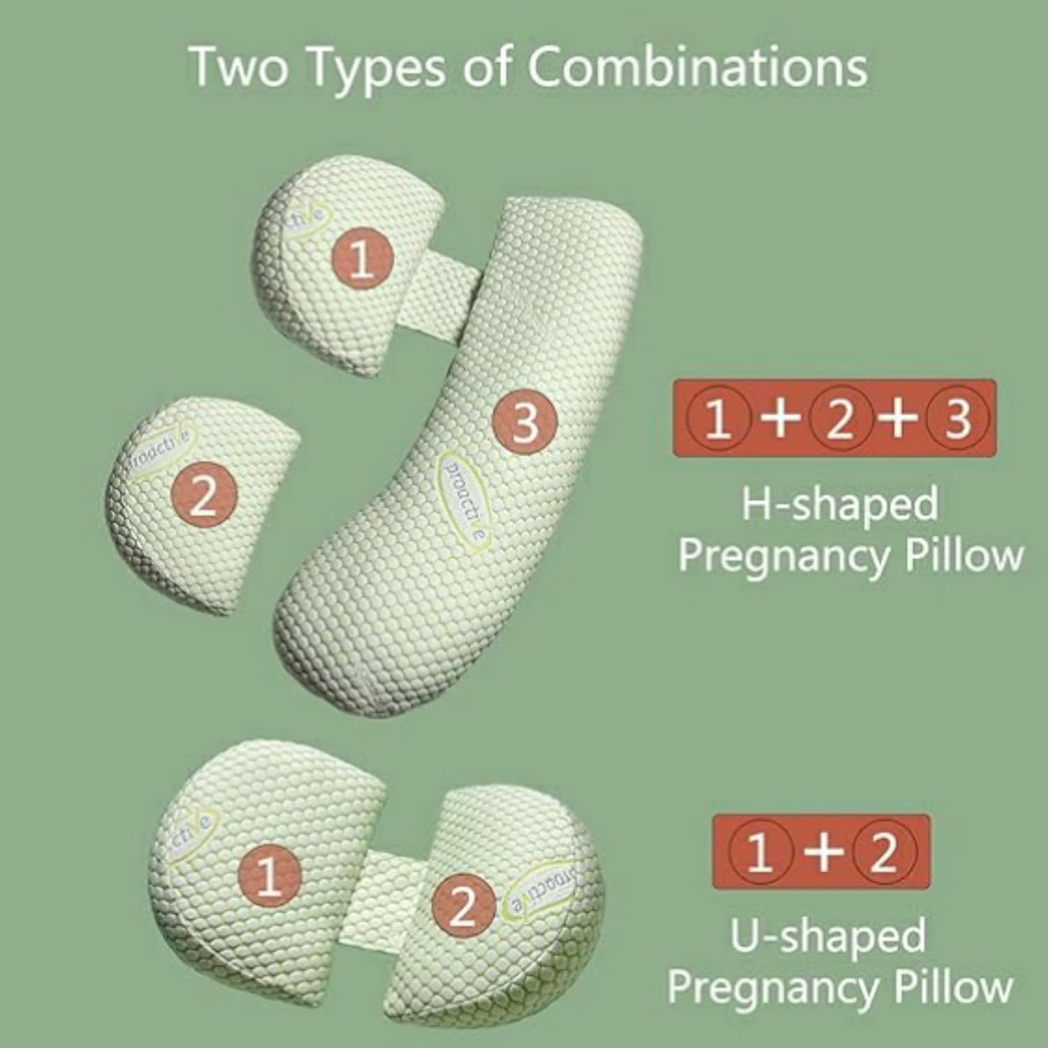 TemBe Maternity Pillow for Belly and Back Support