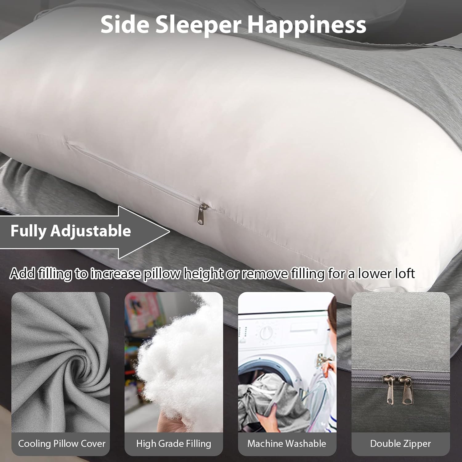 BATTOP Pregnancy Pillow with Cooling Cover 1