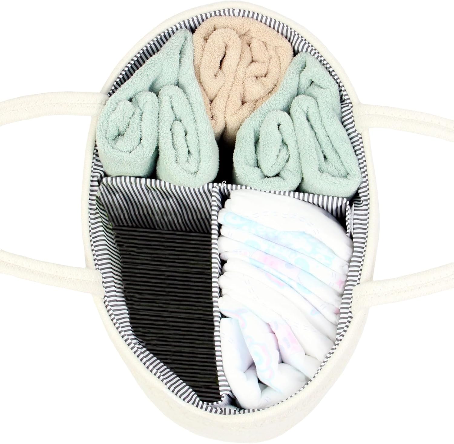 Casaphoria Woven Cotton Rope Caddy with Removable Inserts