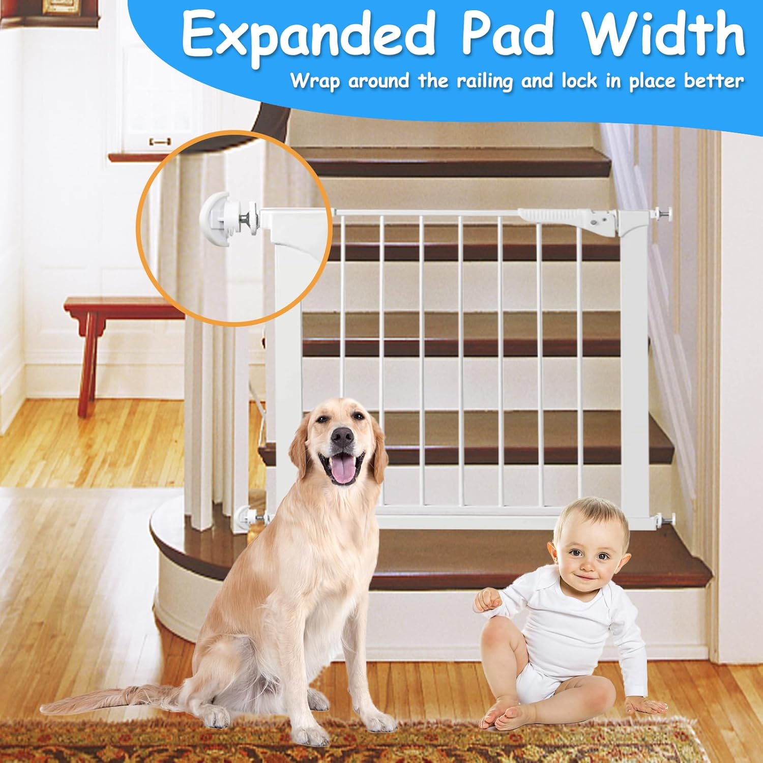 2 Pack Universal Baby Gate Banister Adapter No Drilling White