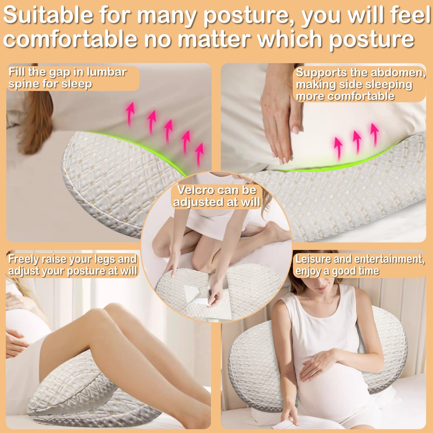 Oskeray Pregnancy Pillow with Detachable Adjustable Support