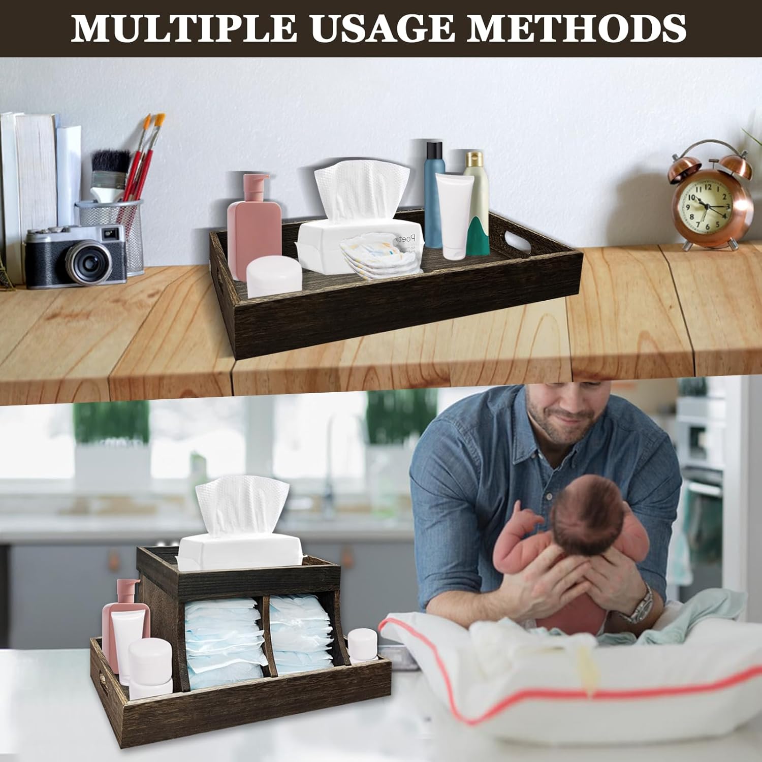 YEXEXINM 3-in-1 Diaper Caddy Organizer