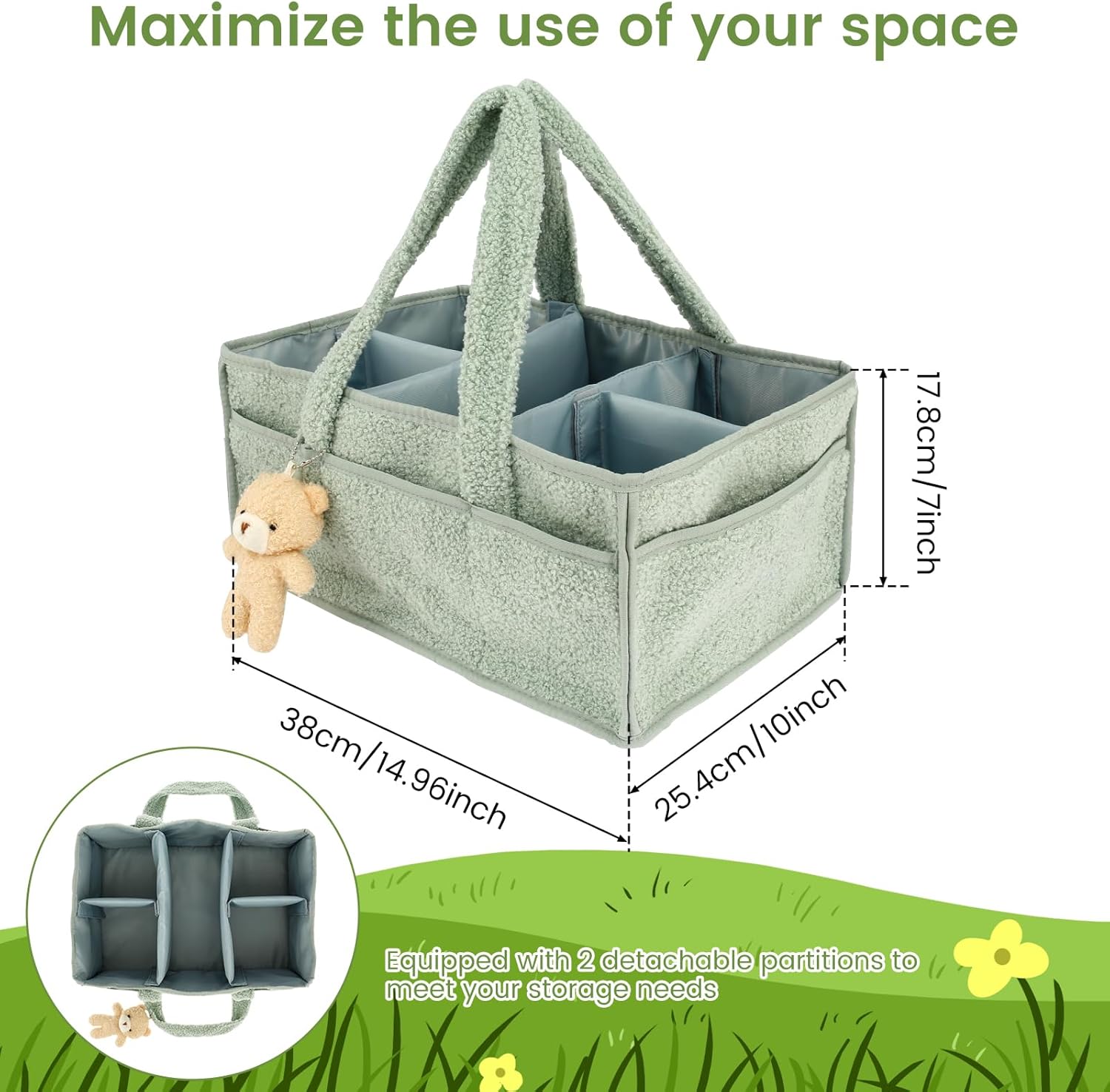 KTZCTPCA Baby Diaper Caddy Storage Basket