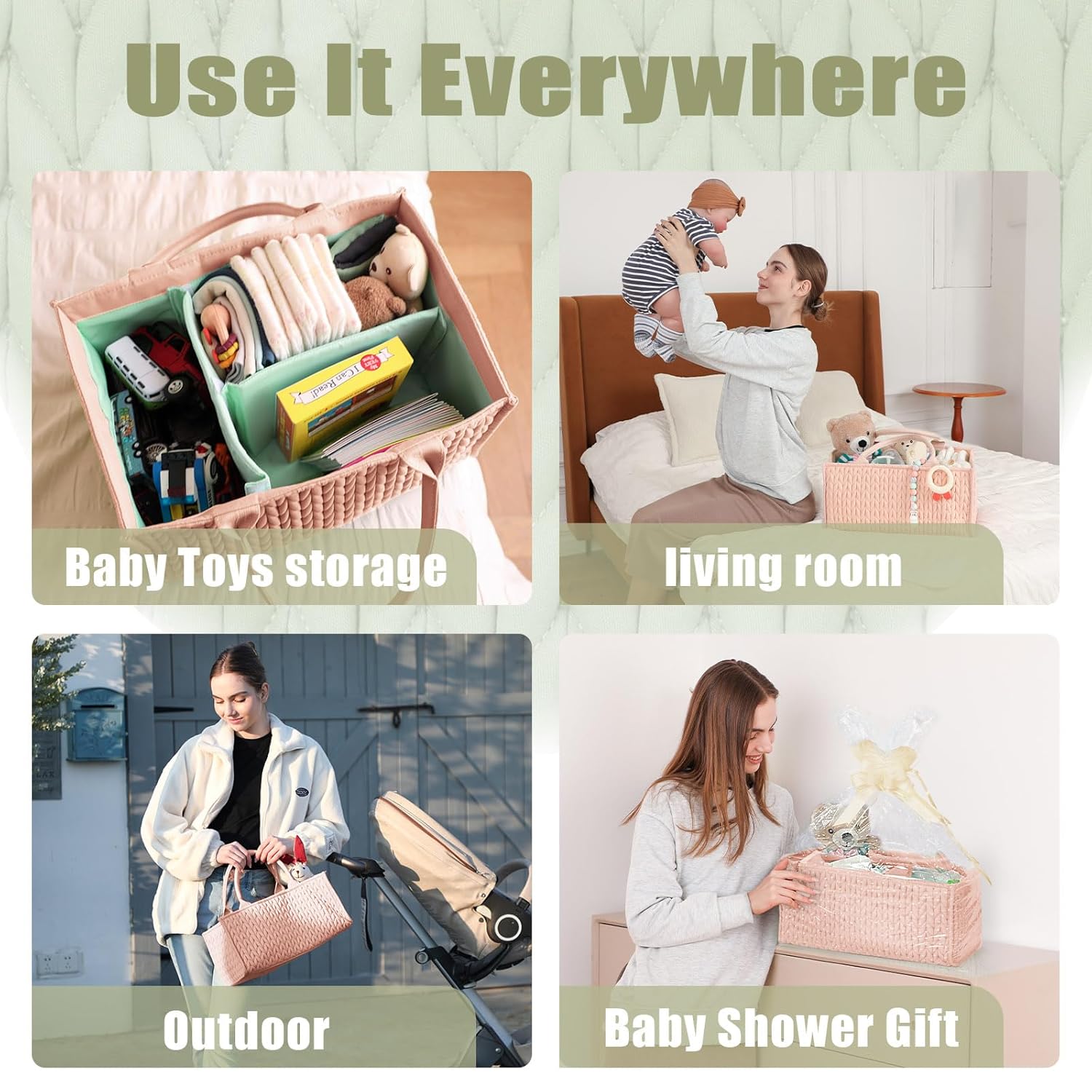 MOMINSIDE Baby Diaper Caddy Organizer with Dividers