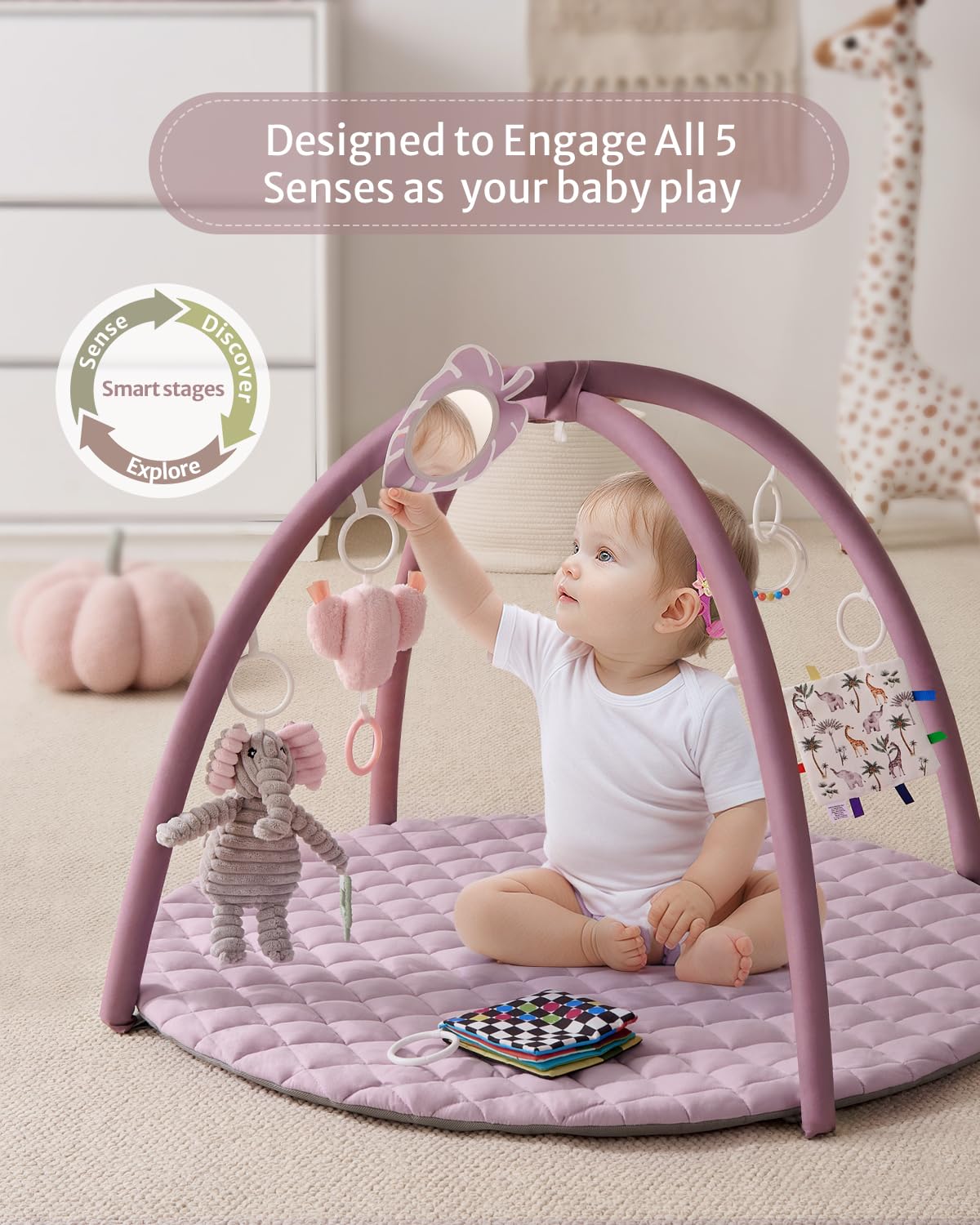 Blissful Diary Baby Play Gym Mat and Diaper Caddy Bundle