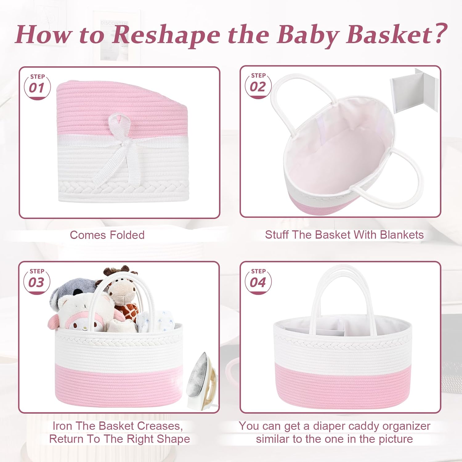 Baby Diaper Caddy Organizer with Removable Divider