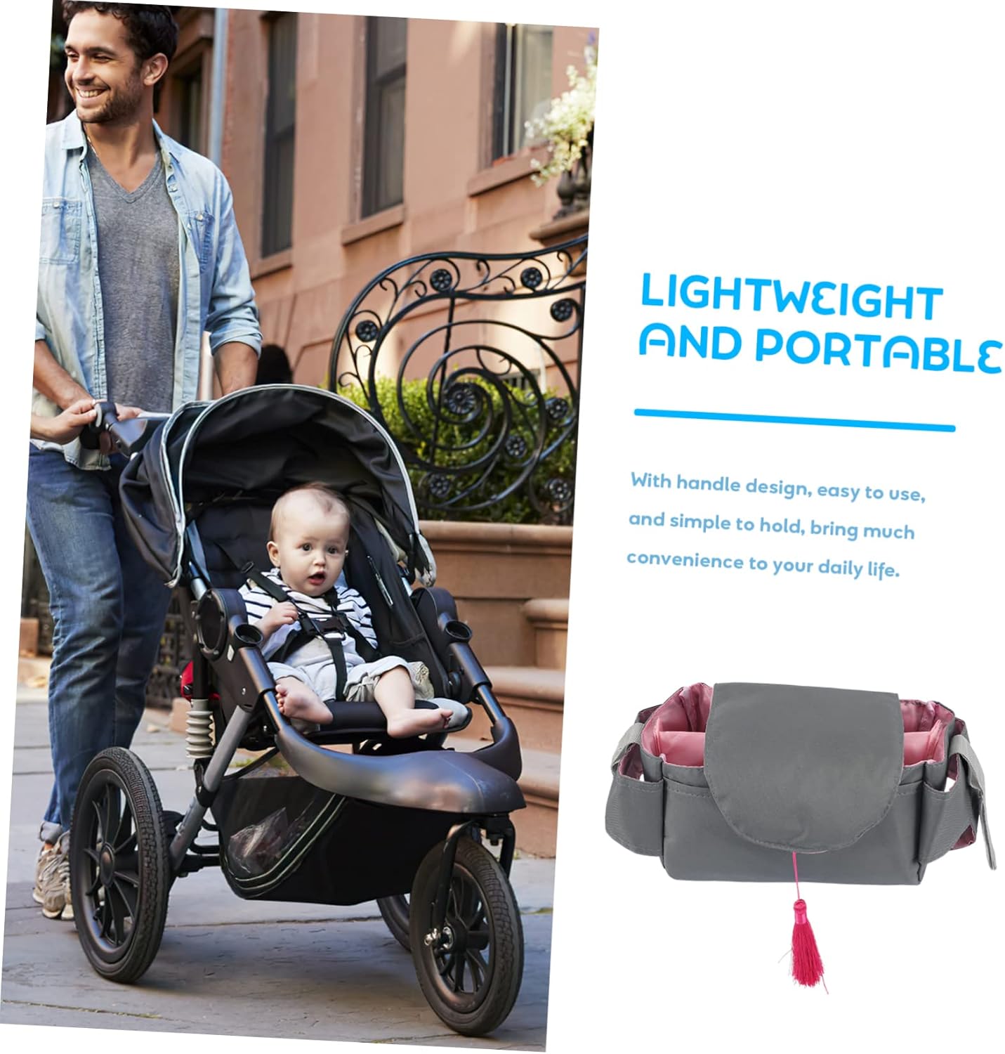 SUPVOX Lightweight Diaper Organizer Bag with Handle