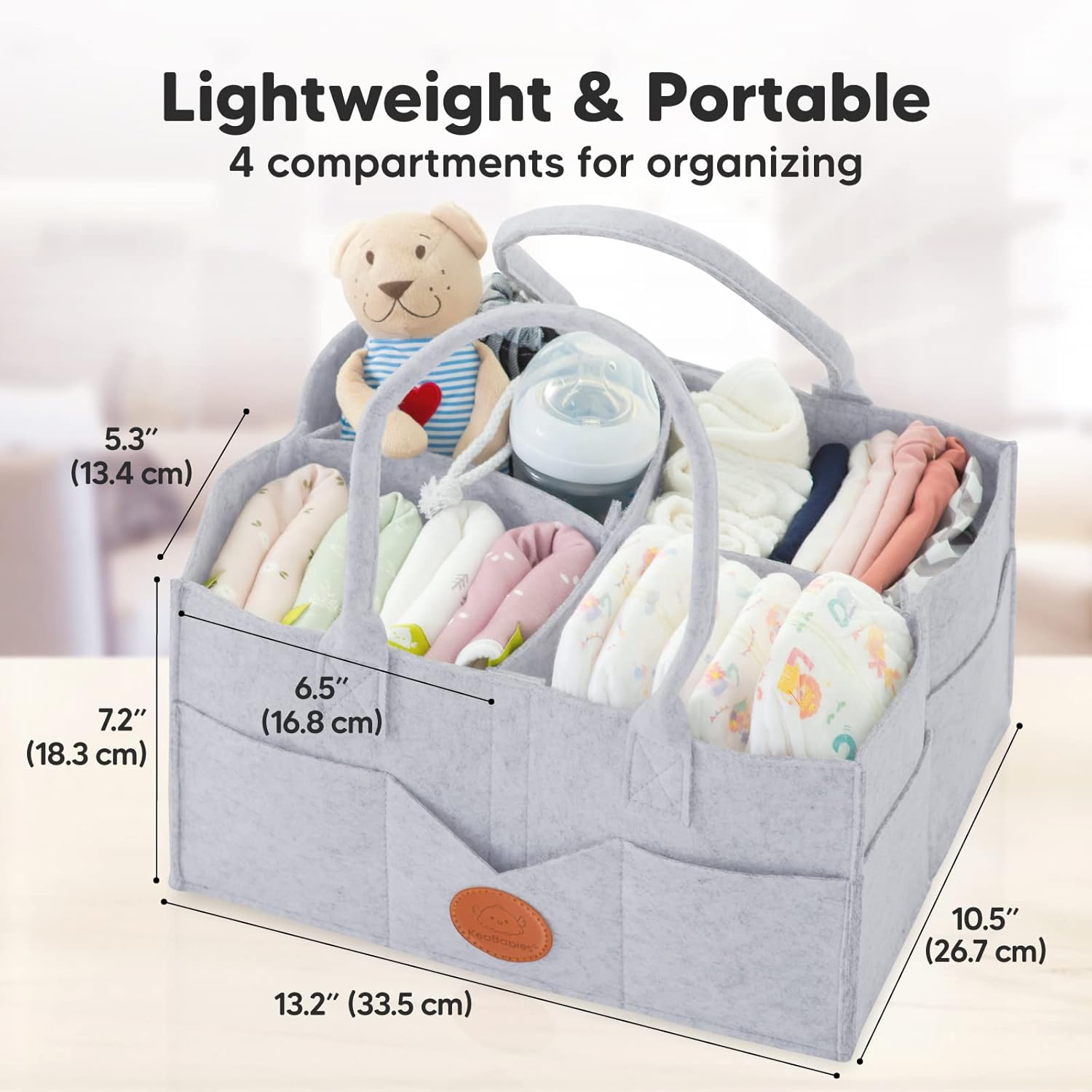 KeaBabies Large Portable Diaper Caddy Organizer 1