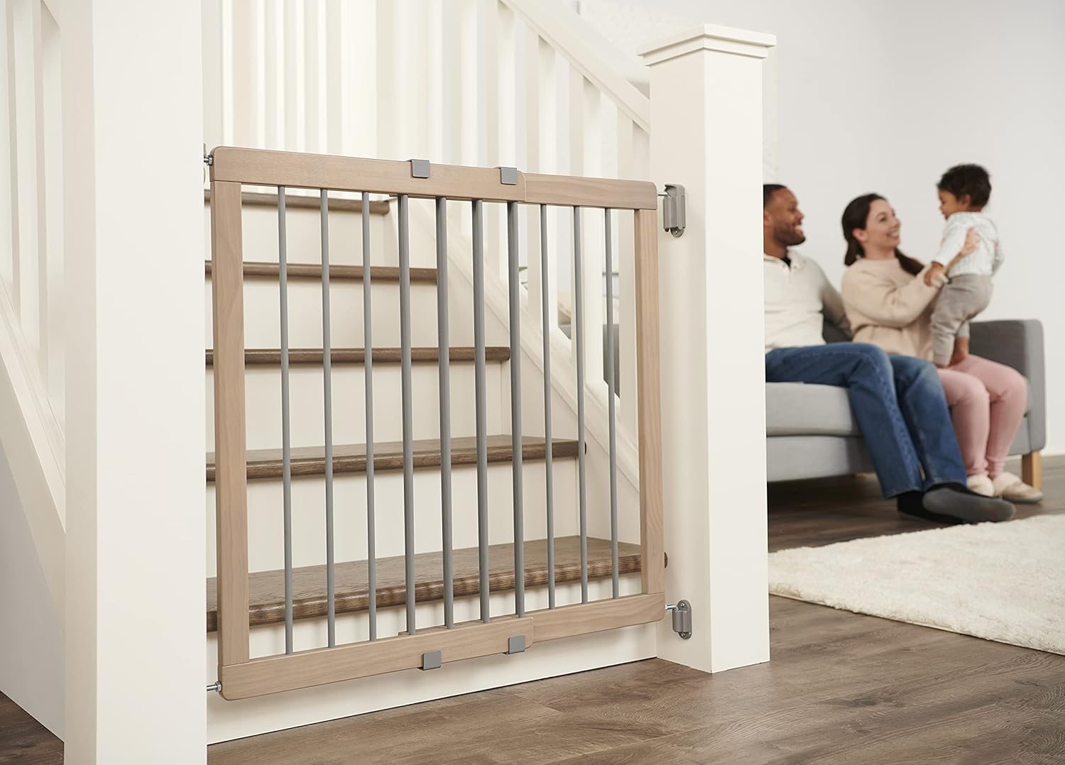 Regalo Wooden Safety Gate for Stairs and Hallways 1