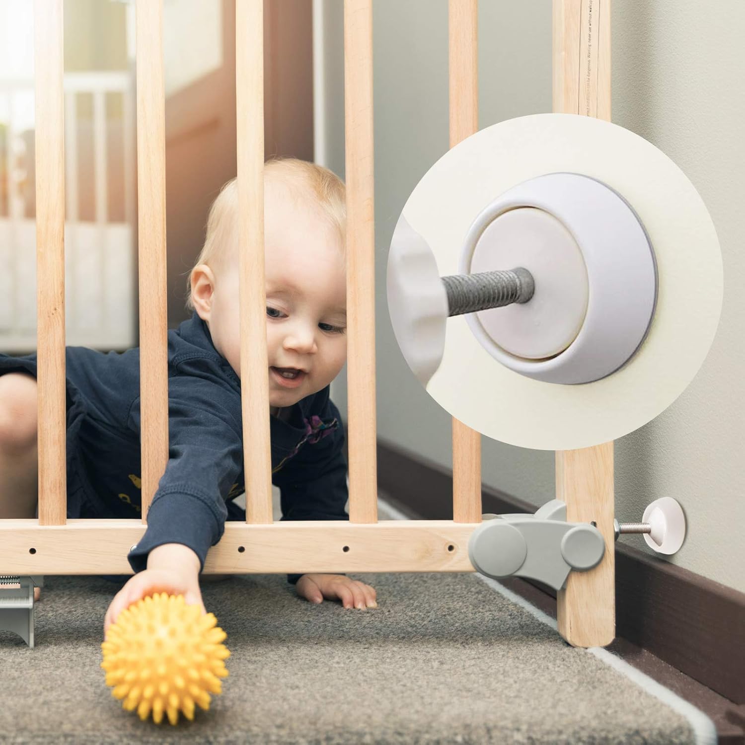 PAWOAH 4 Pack Wall Cups for Baby Gates Stair Safety Pet Gates