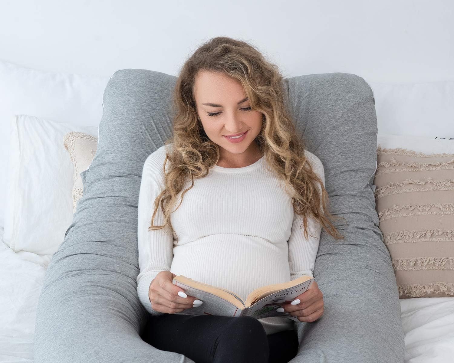 AngQi U Shaped Pregnancy Pillow with Cooling Cover 1