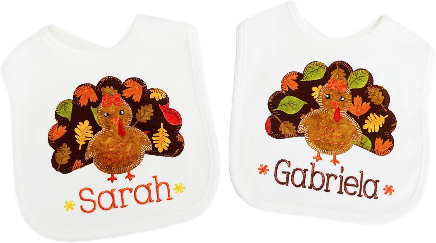 Thanksgiving Baby Girl Bib with Custom Name