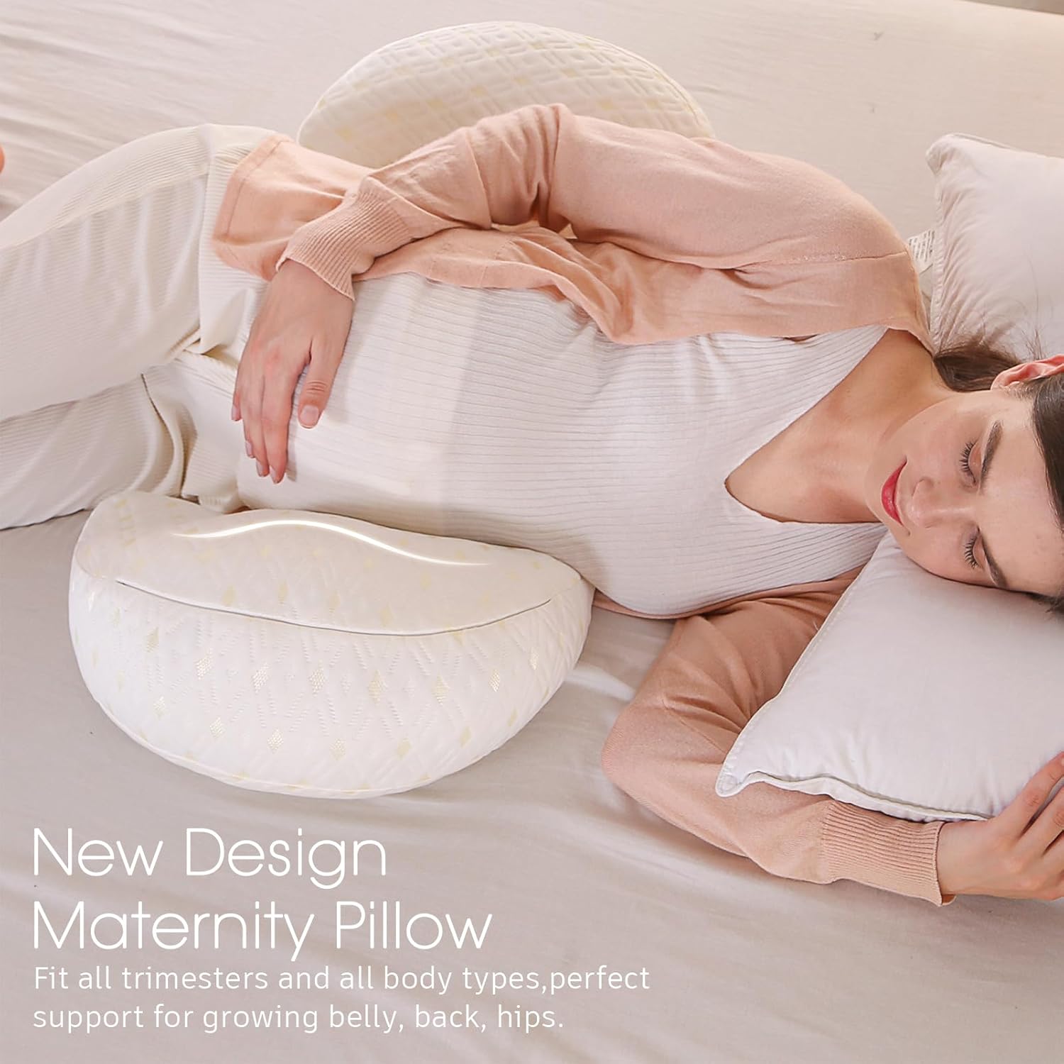 BATTOP Pregnancy Wedge Pillow with Cooling Cover