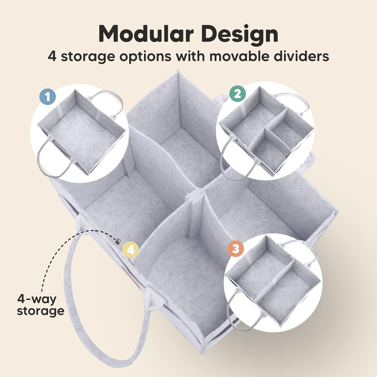 KeaBabies Large Portable Diaper Caddy Organizer 1