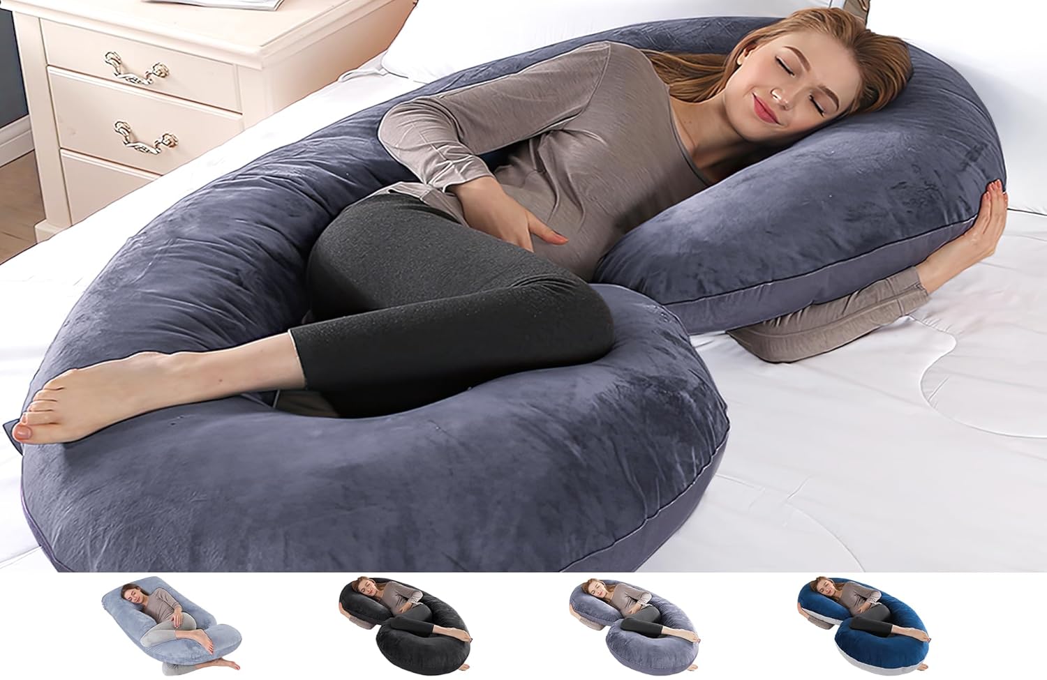 TINKLE WELL C-Shaped Pregnancy Pillow with Removable Cover 1