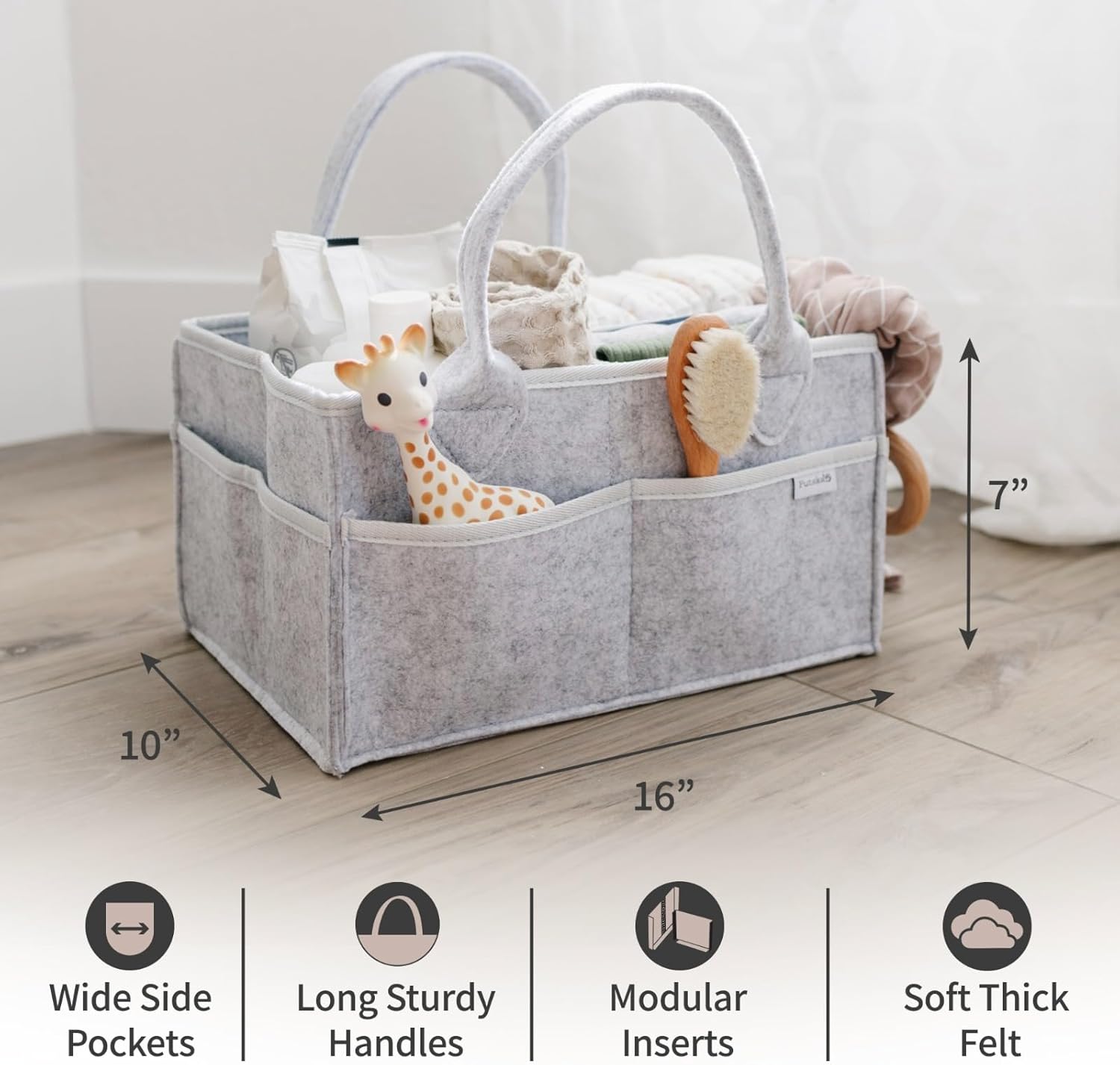 Putska Baby Diaper Caddy Organizer - Grey Extra Large