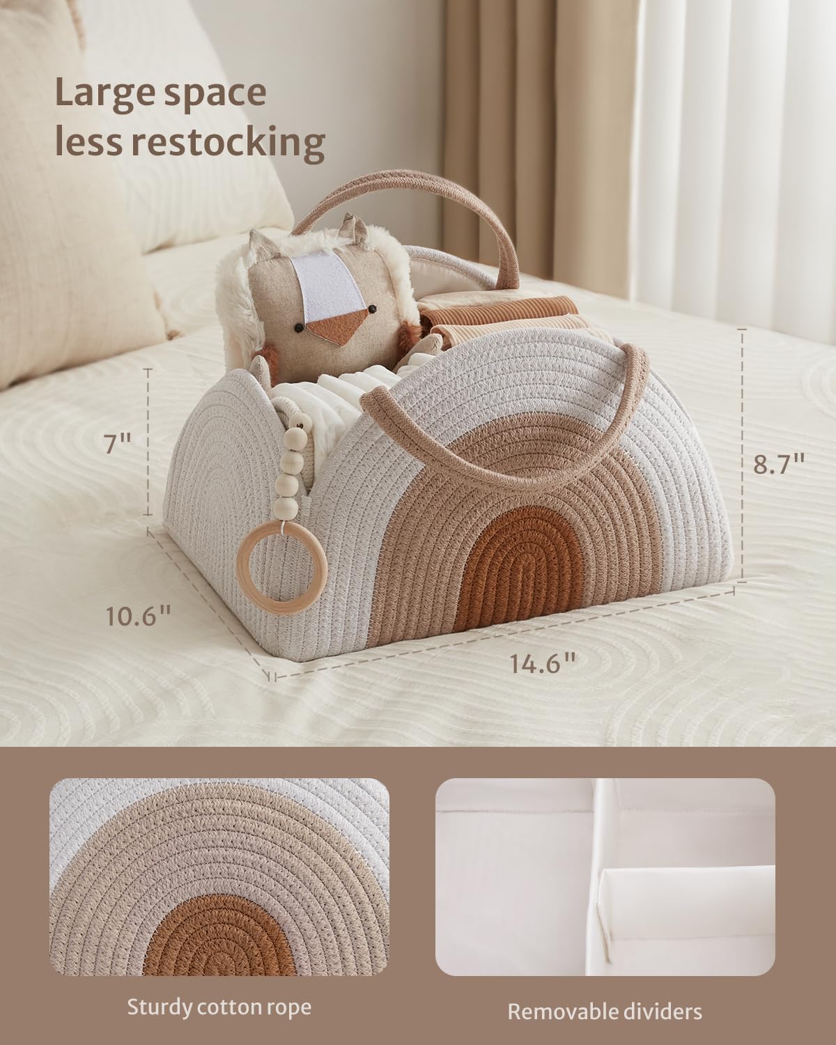 Blissful Diary Vegan Leather Changing Pad and Diaper Caddy Organizer Bundle