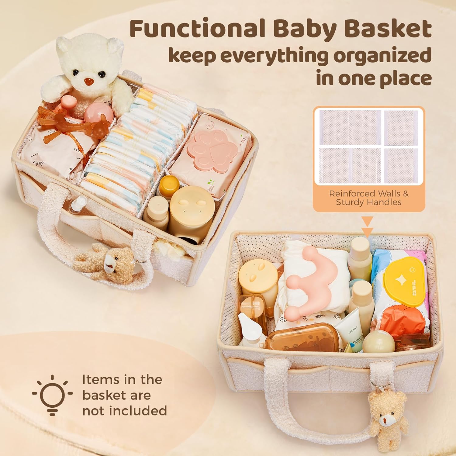 FIDOSTRIBE Baby Diaper Caddy with Handle and 11 Compartments 1