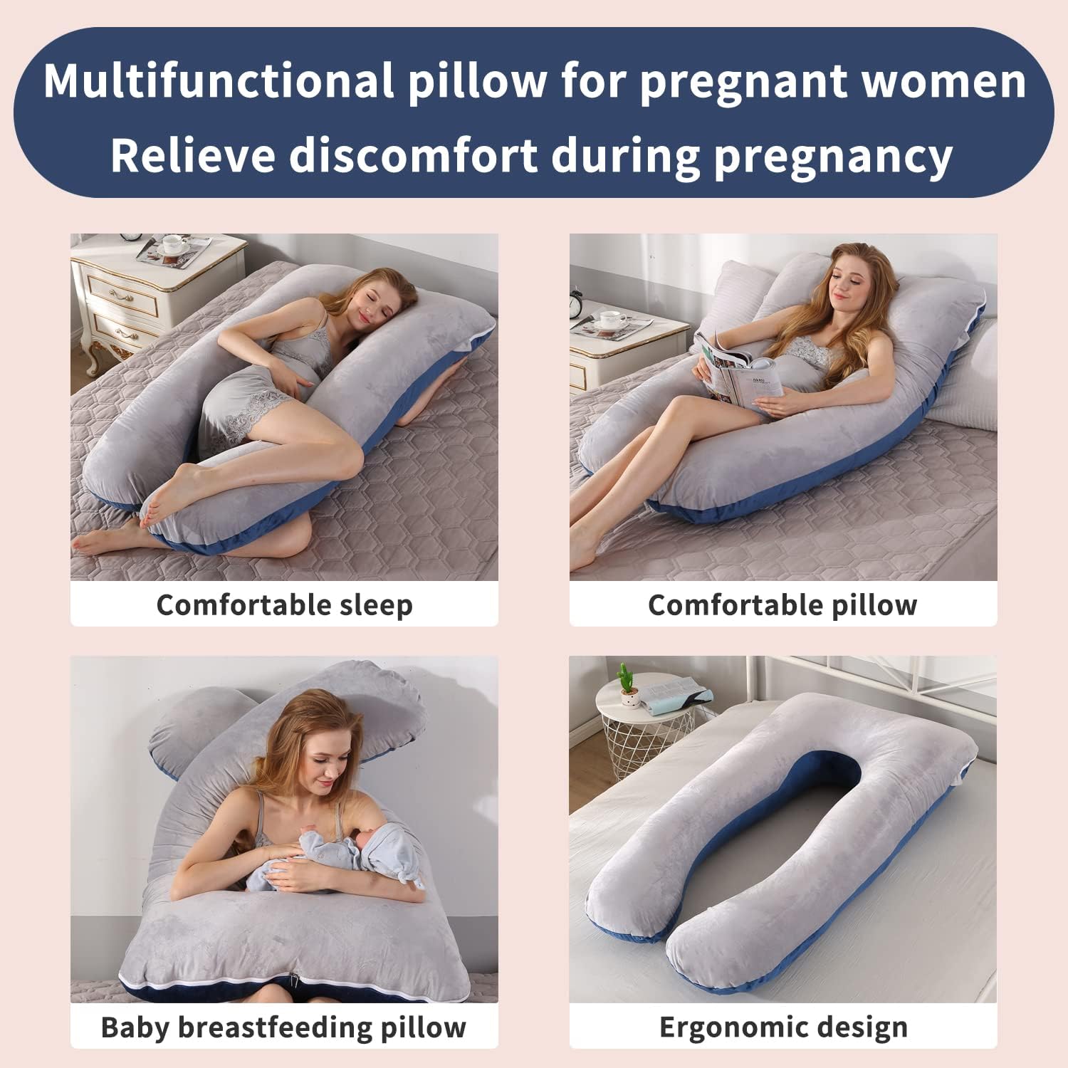TROSHOCK U-Shaped Pregnancy Full Body Pillow
