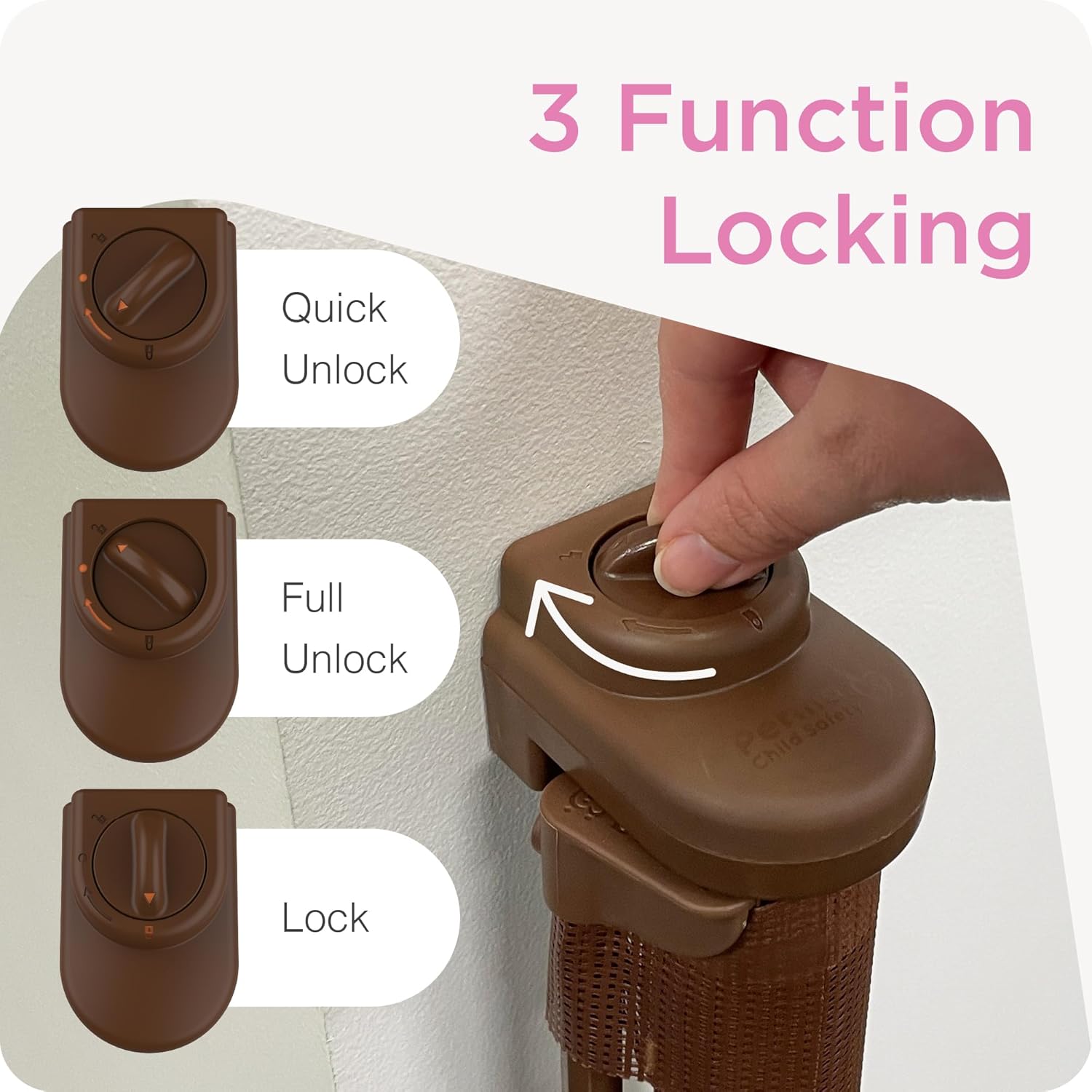 Perma Child Safety Retractable Baby Gate 33 x 71 Brown 1