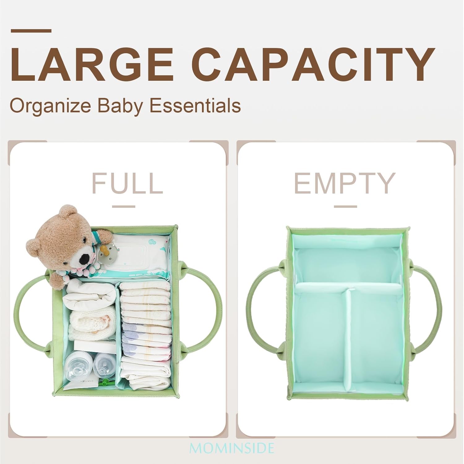 MOMINSIDE Diaper Caddy Organizer Fair Green 145x10x7
