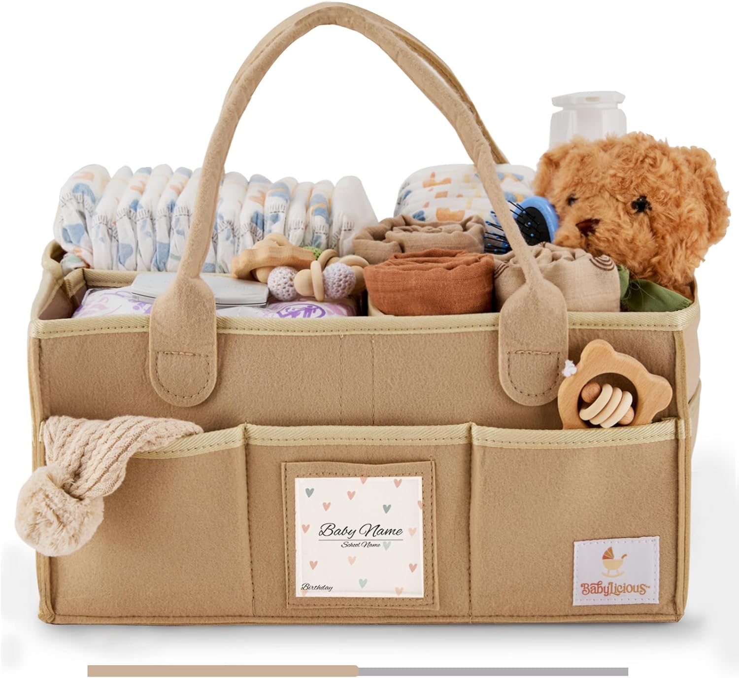 Babylicious Baby Diaper Caddy Organizer Tan