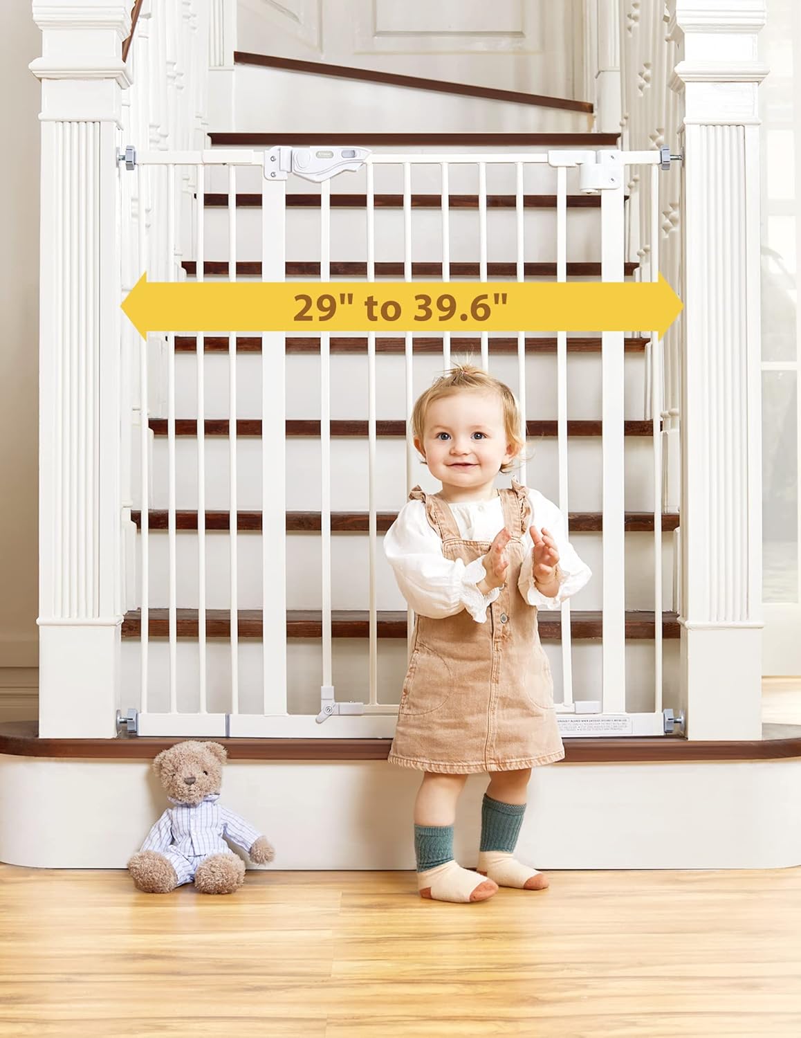 InnoTruth White Dog Gate for Stairs and Doorways