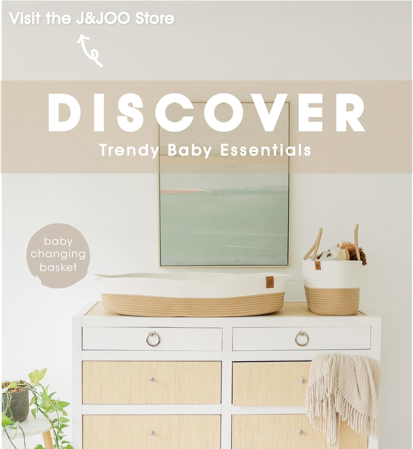 JJOO 2-in-1 Baby Diaper Caddy Organizer