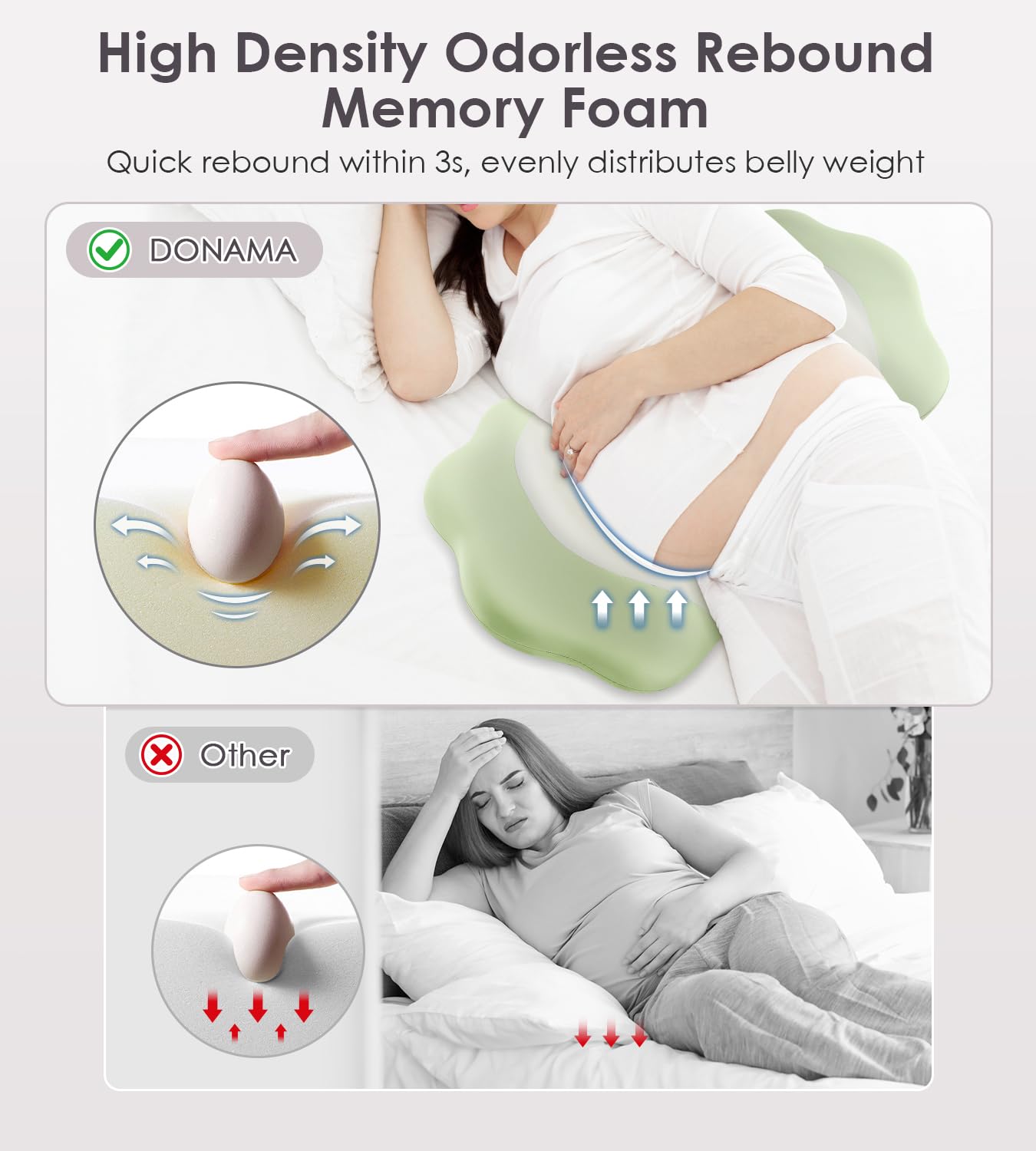 DONAMA Pregnancy Pillow with Cooling Case