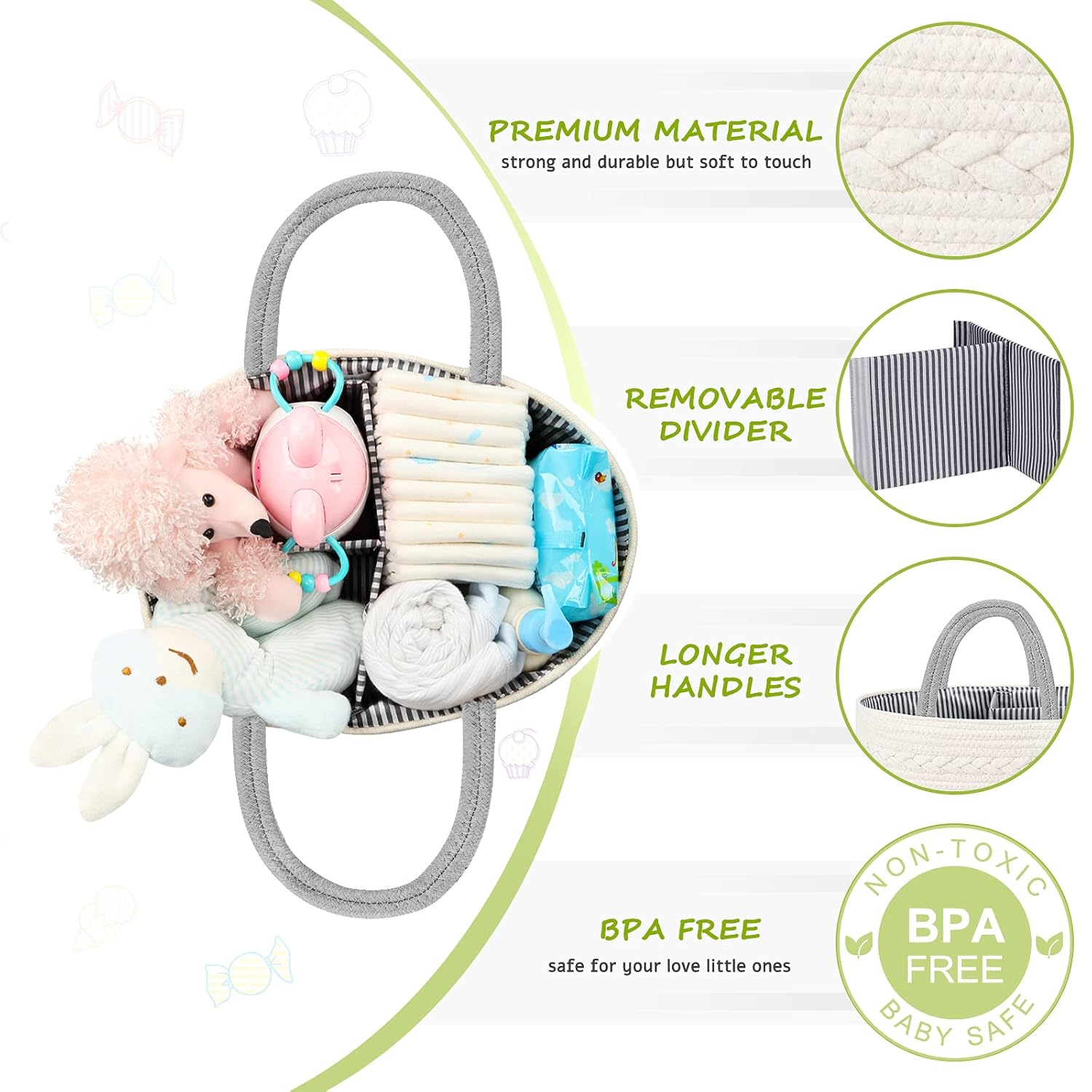 Maliton Diaper Caddy Organizer for Baby Boy