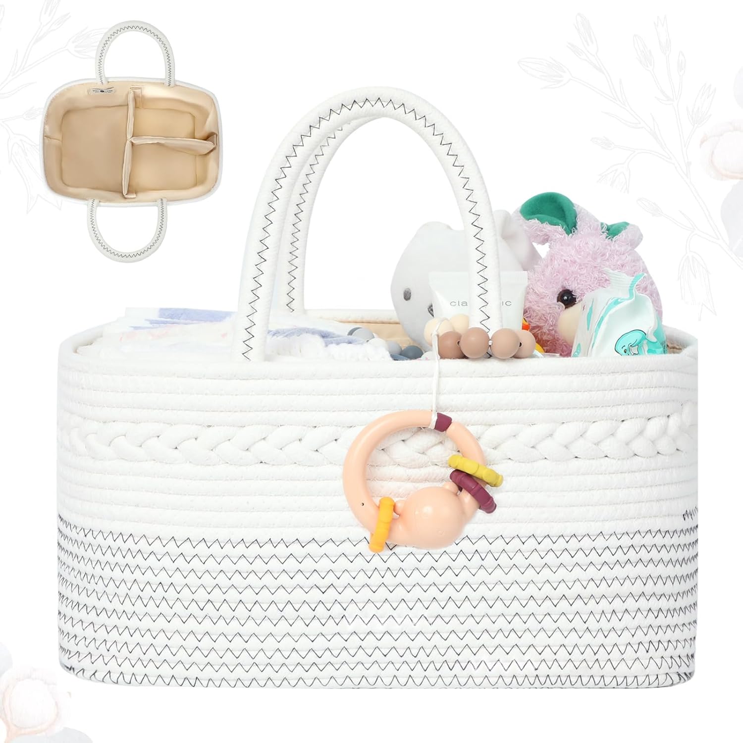 Miss Fong Diaper Caddy Organizer Portable Baby Basket