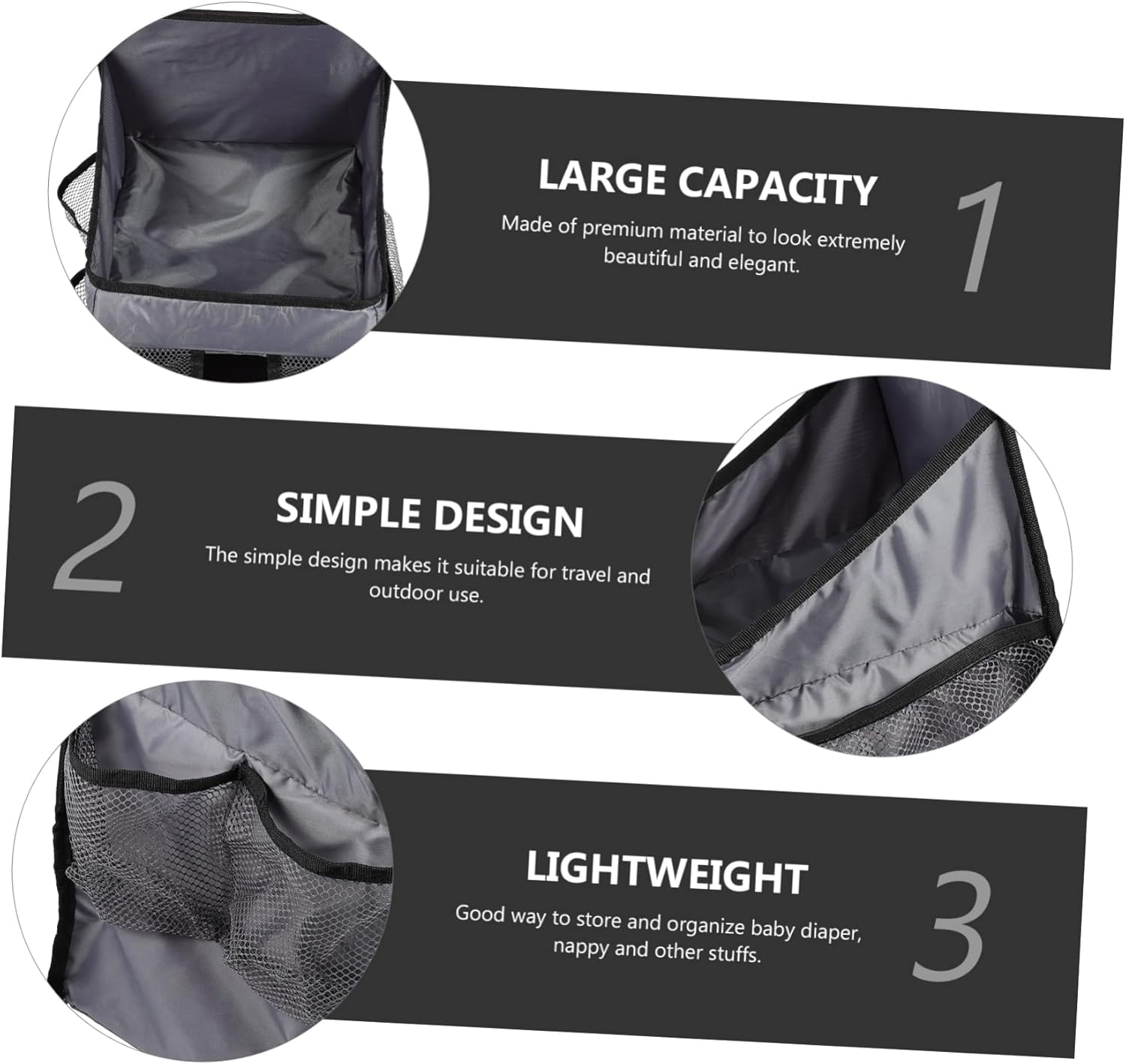 LIFKOME Multi Compartment Diaper Bag Tote Organizer