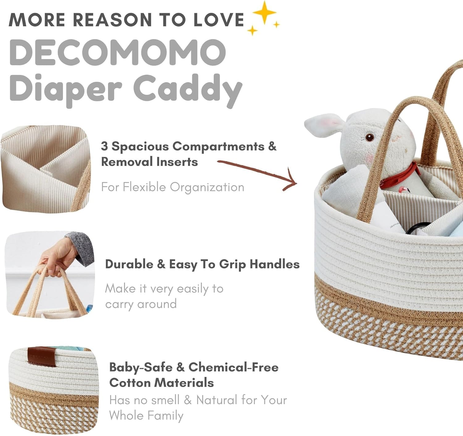 DECOMOMO Extra Large Diaper Caddy Organizer
