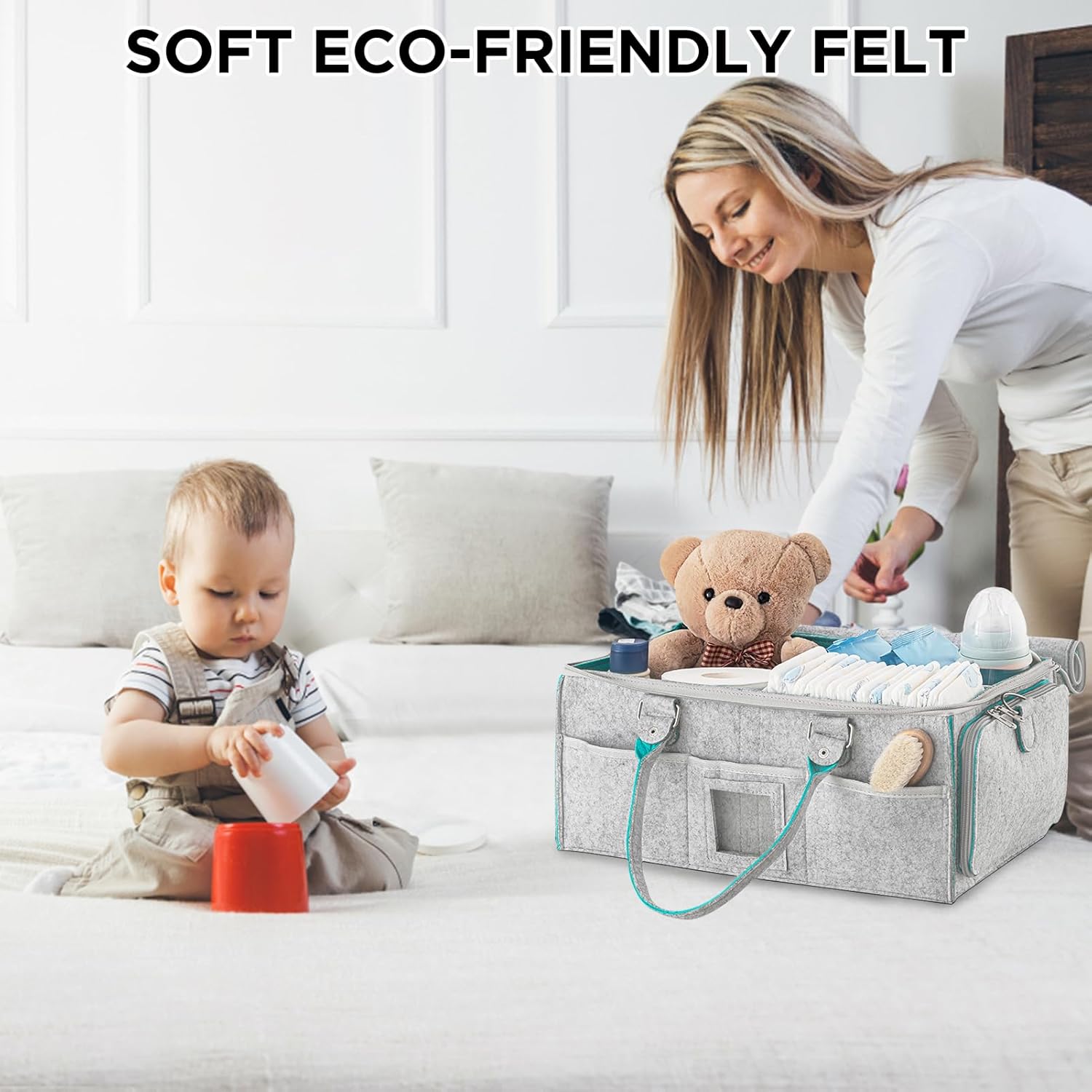 HBlife Baby Diaper Caddy Organizer Green