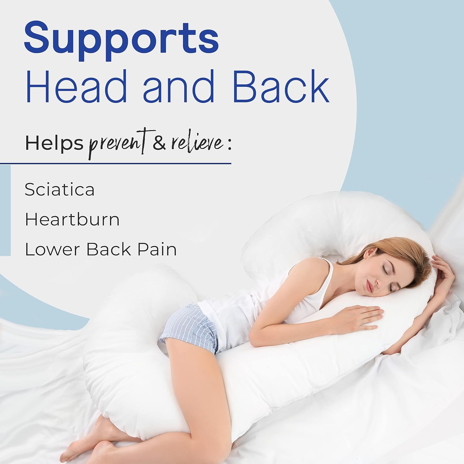 Restorology Pregnancy Pillow - 60 Inch C-Shaped Maternity Support 1