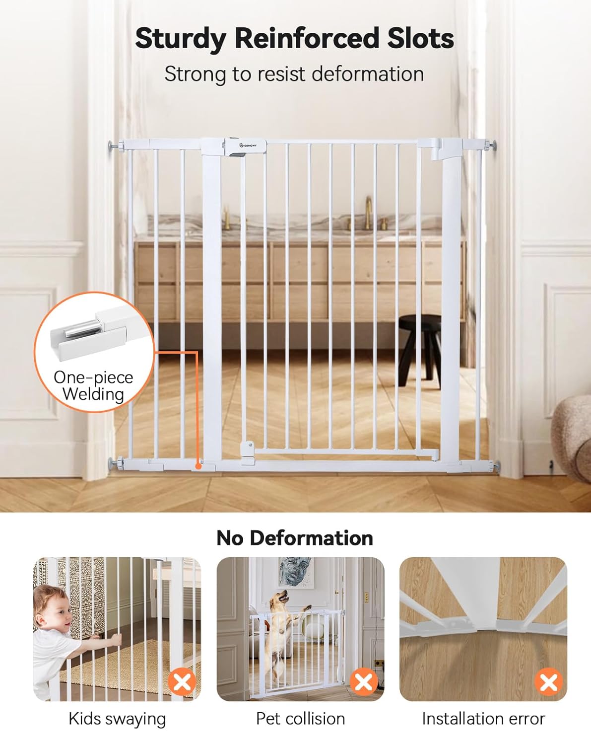 COMOMY 36 Tall Sturdy Baby Gate with Auto Close