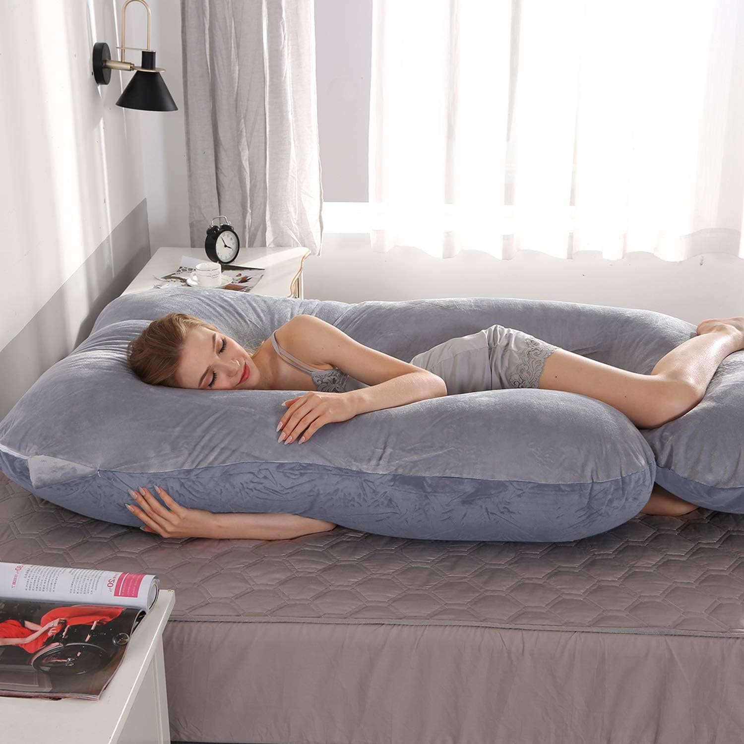 Victostar U Shaped Maternity Pillow with Removable Cover