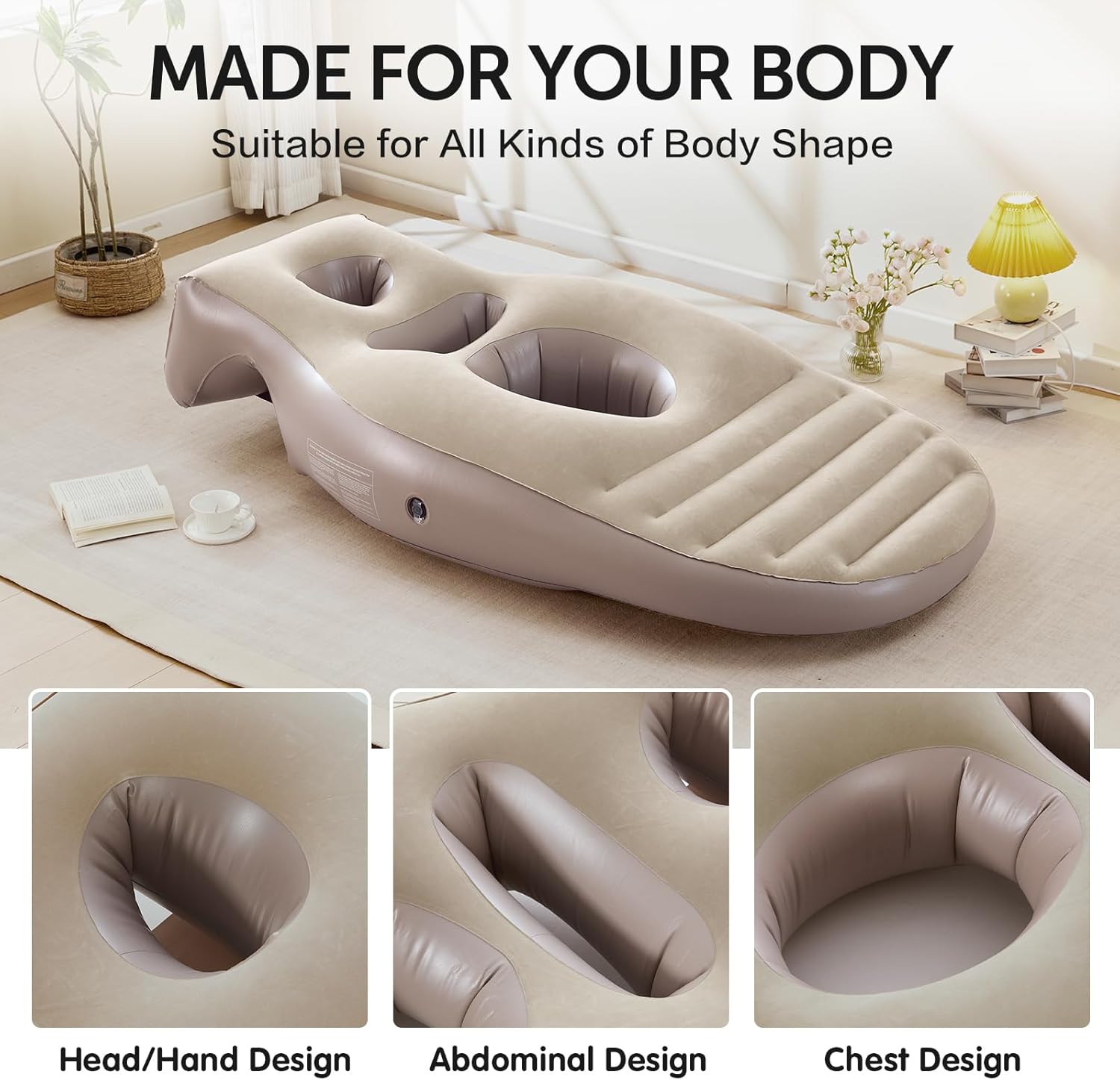Tristcily Inflatable Pregnancy Pillow with Triple Hole