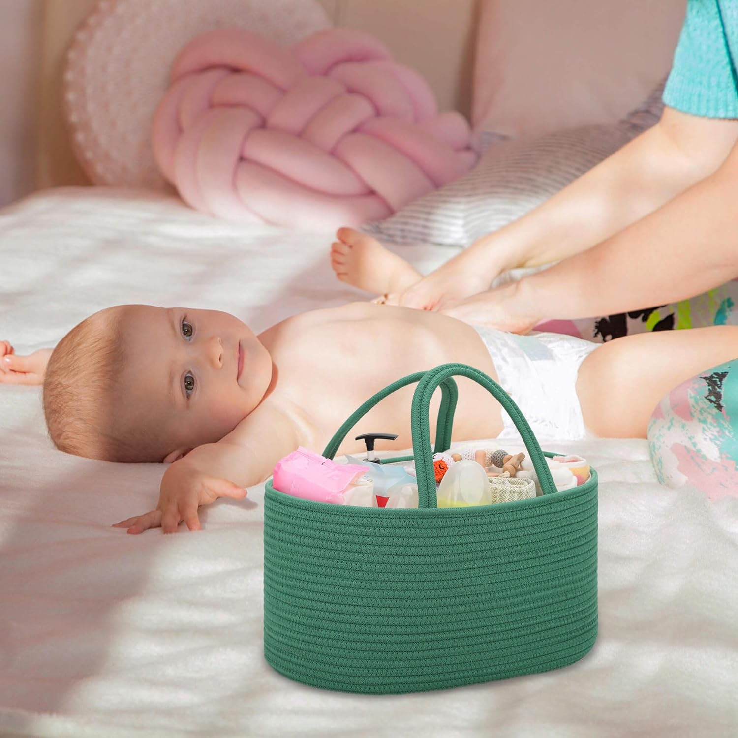 COMSE 2 Pack Diaper Caddy Organizer Sturdy Stylish