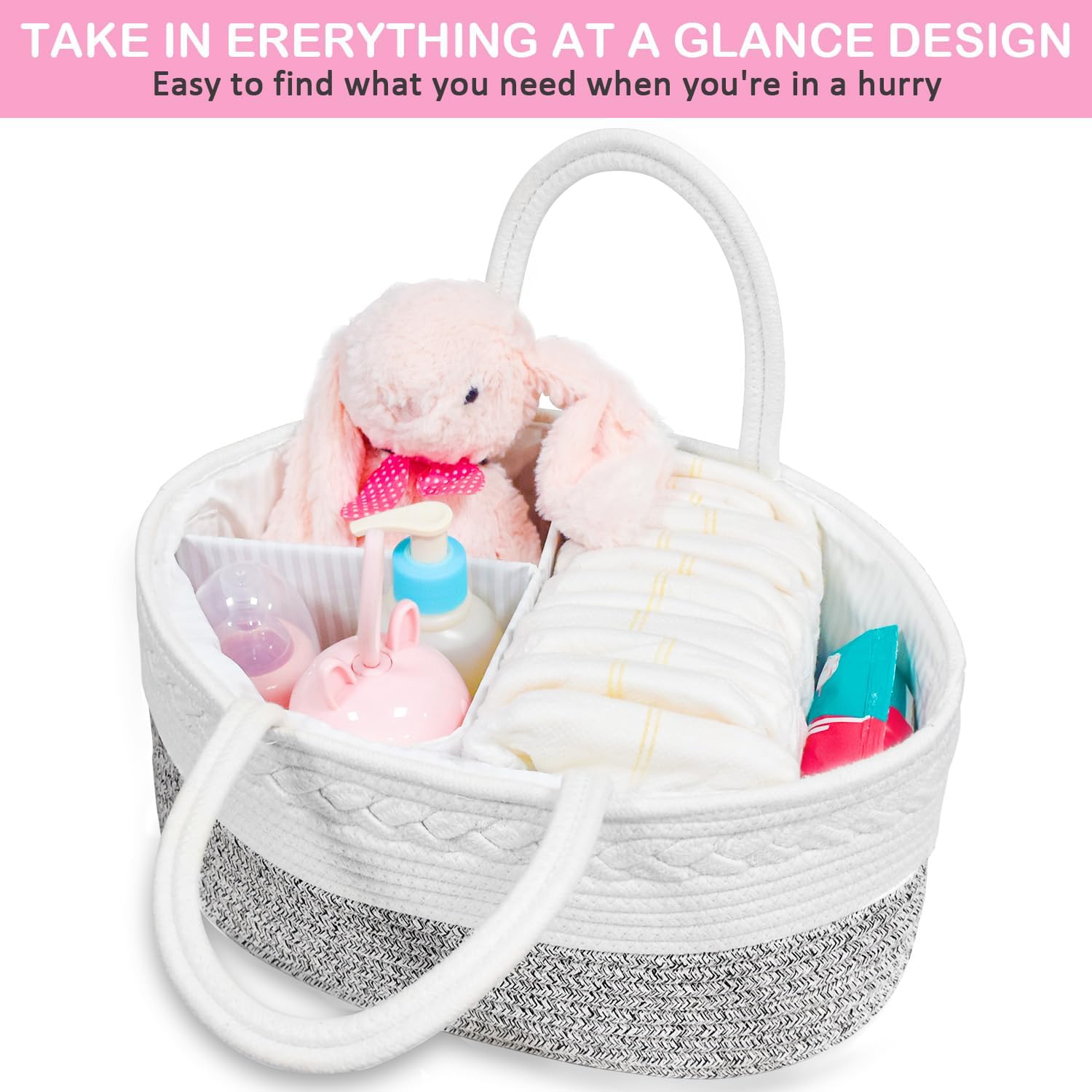 ABenkle Diaper Caddy Organizer with Removable Dividers