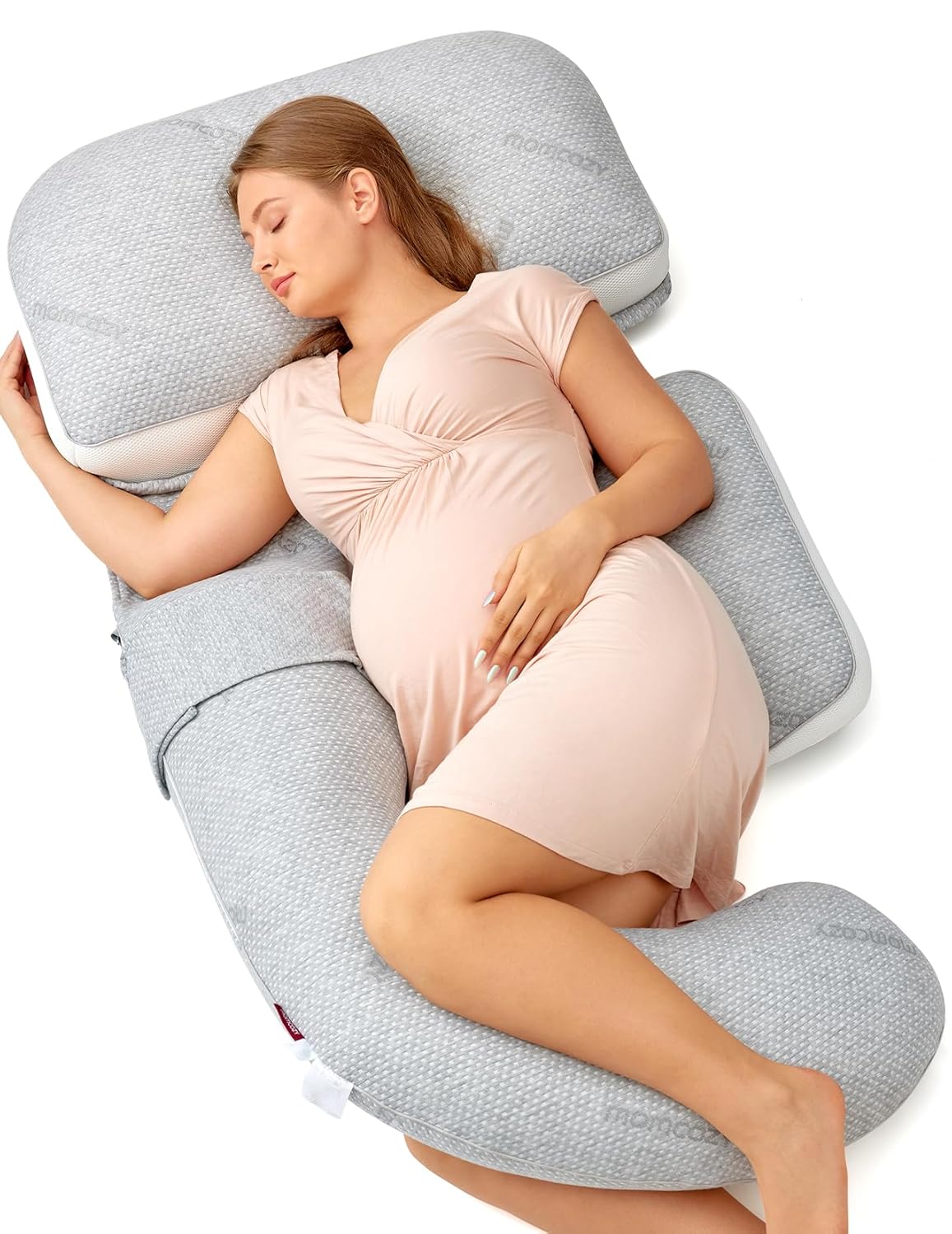 Momcozy G-Shape Pregnancy Pillow with Air Layer Cover
