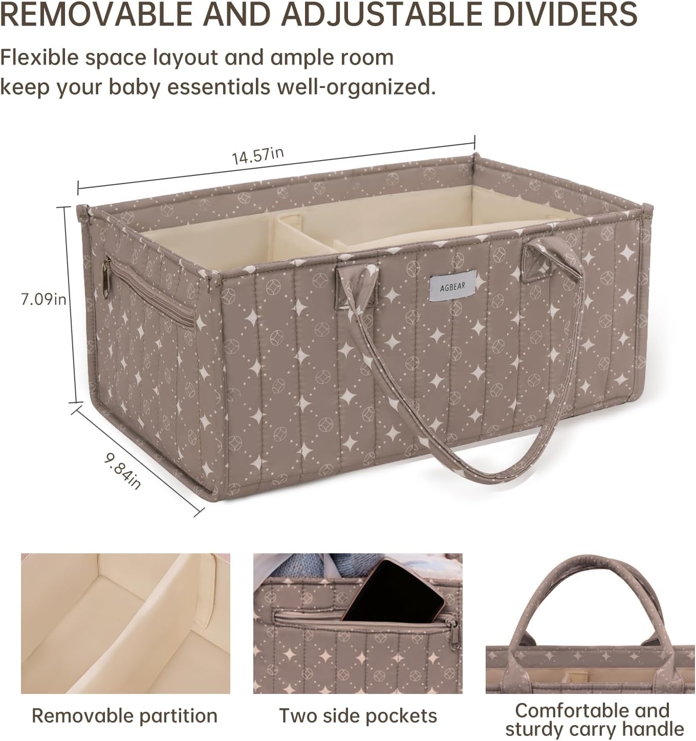 AGBEAR Baby Diaper Caddy Organizer with Storage