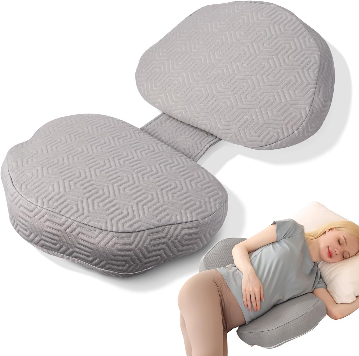 Chilling Home Pregnancy Pillow with Detachable Design - Grey