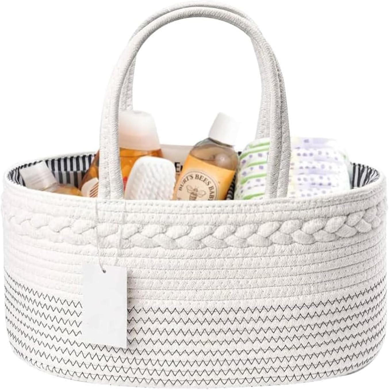 Moufhia Diaper Caddy Organizer with Cotton Rope Handle
