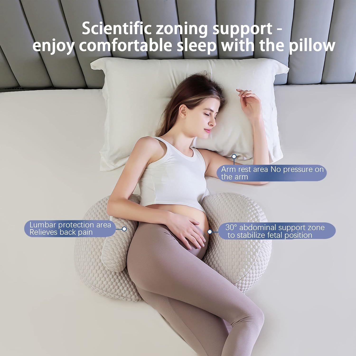 Cooling Pregnancy Pillow with Double-Sided Support