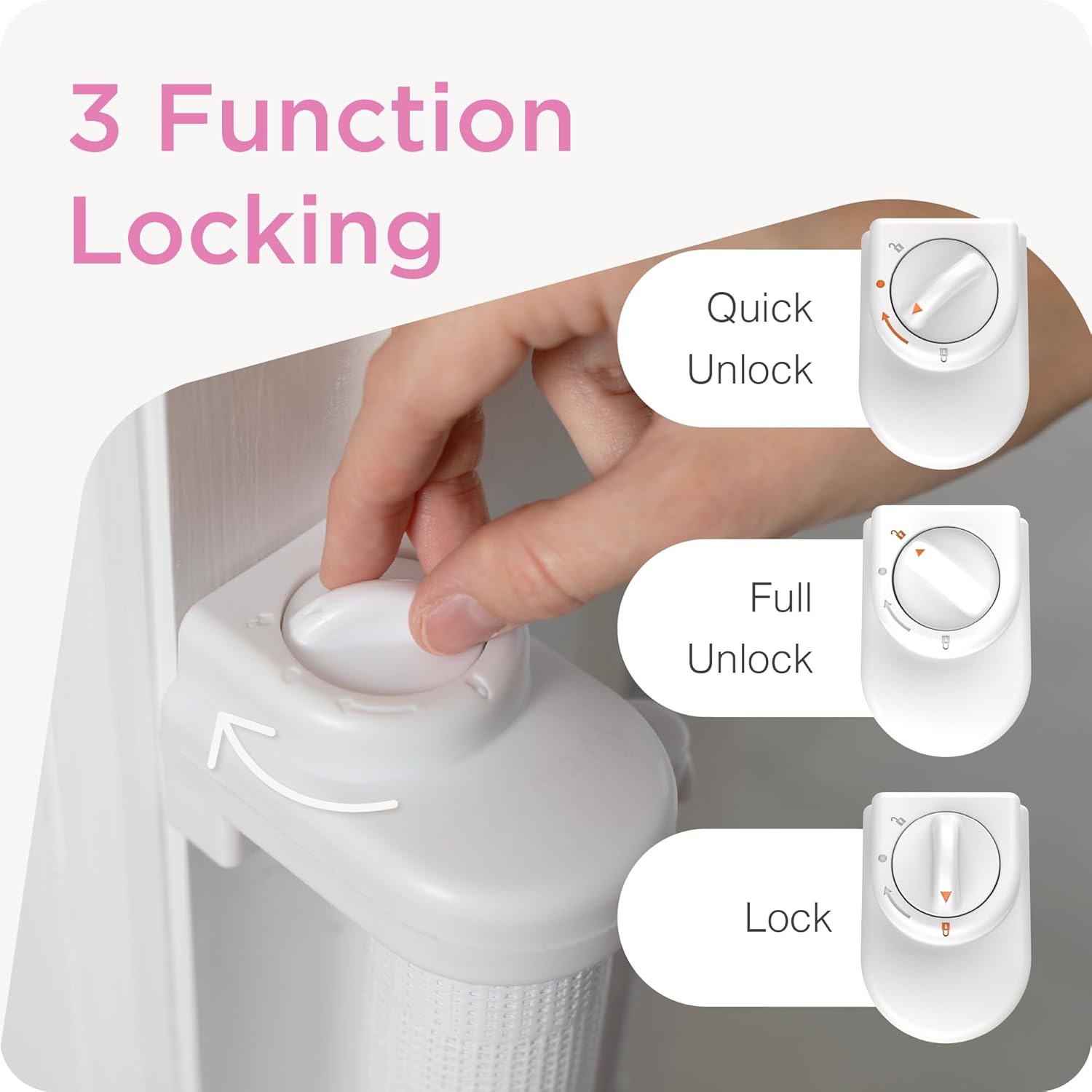 Retractable Baby Gate with 3-Way Locking 33 x 71 White